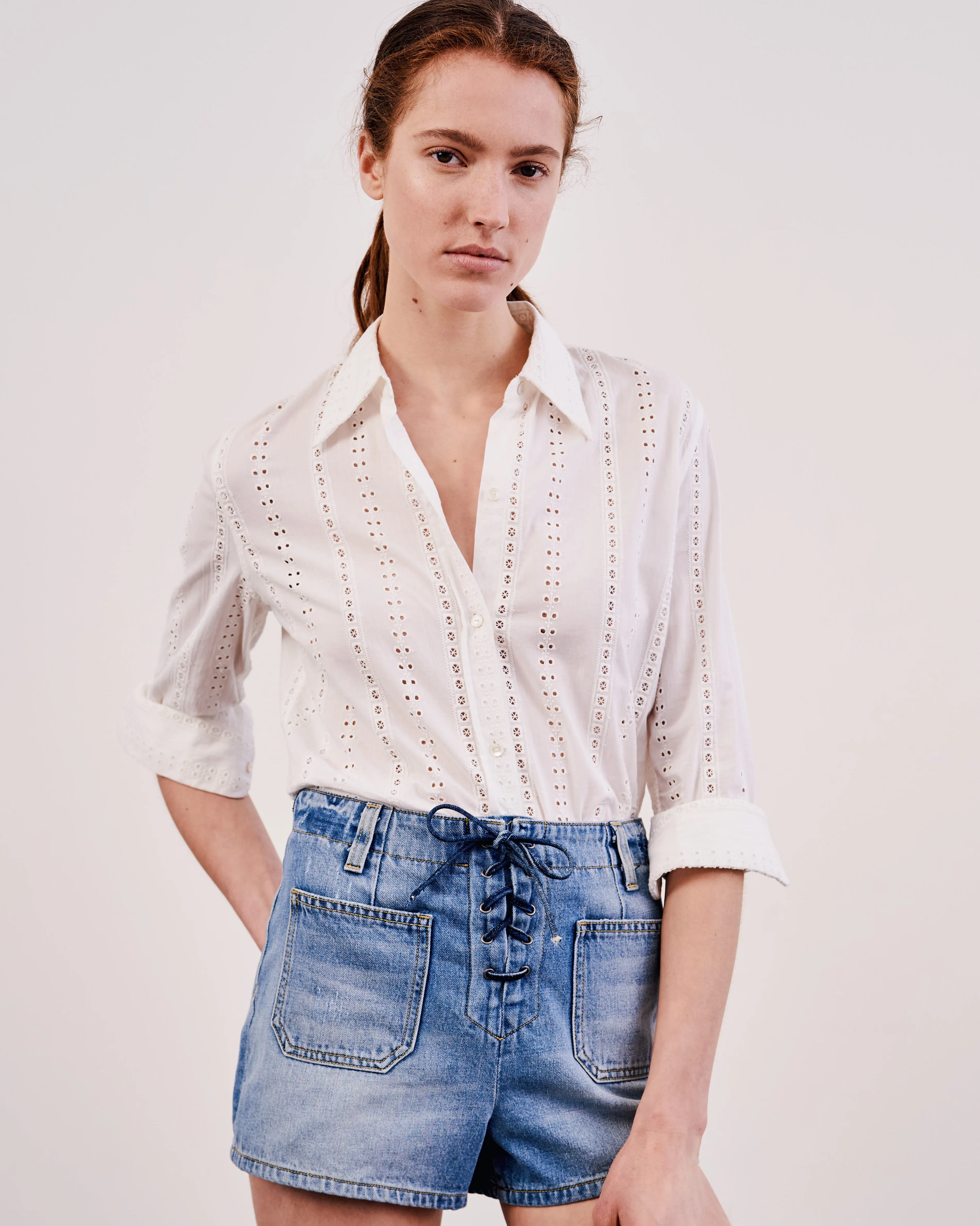 ROMANE LACE UP SHORT sold by Nili Lotan product image thumbnail 3