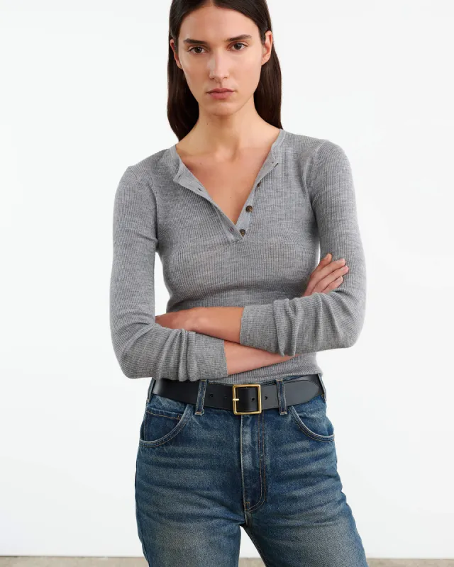 KLARISE HENLEY KNIT sold by Nili Lotan