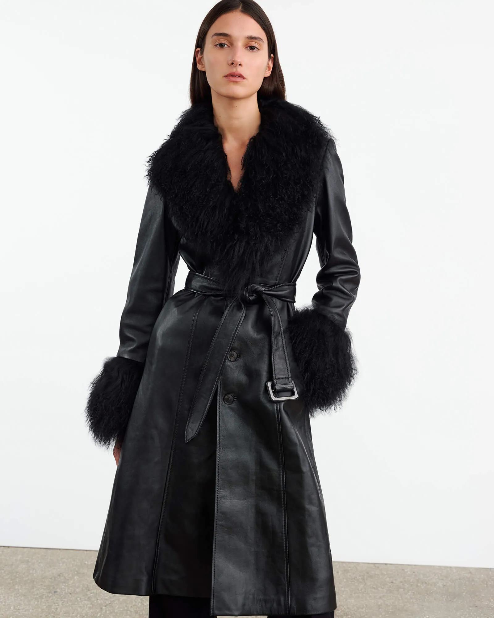SOLENE LEATHER COAT sold by Nili Lotan product image thumbnail 4