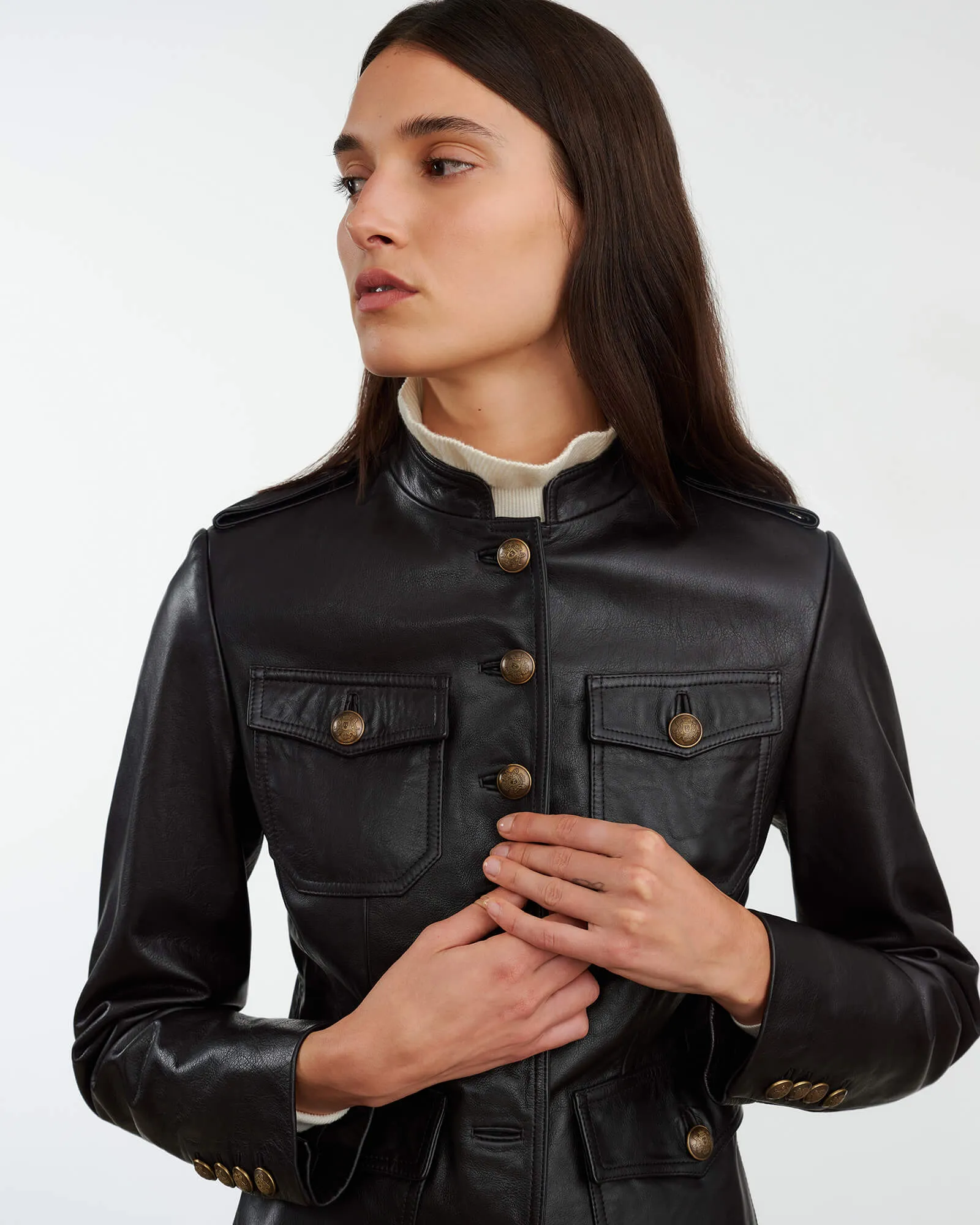 GERALDINE LEATHER JACKET sold by Nili Lotan product image thumbnail 3