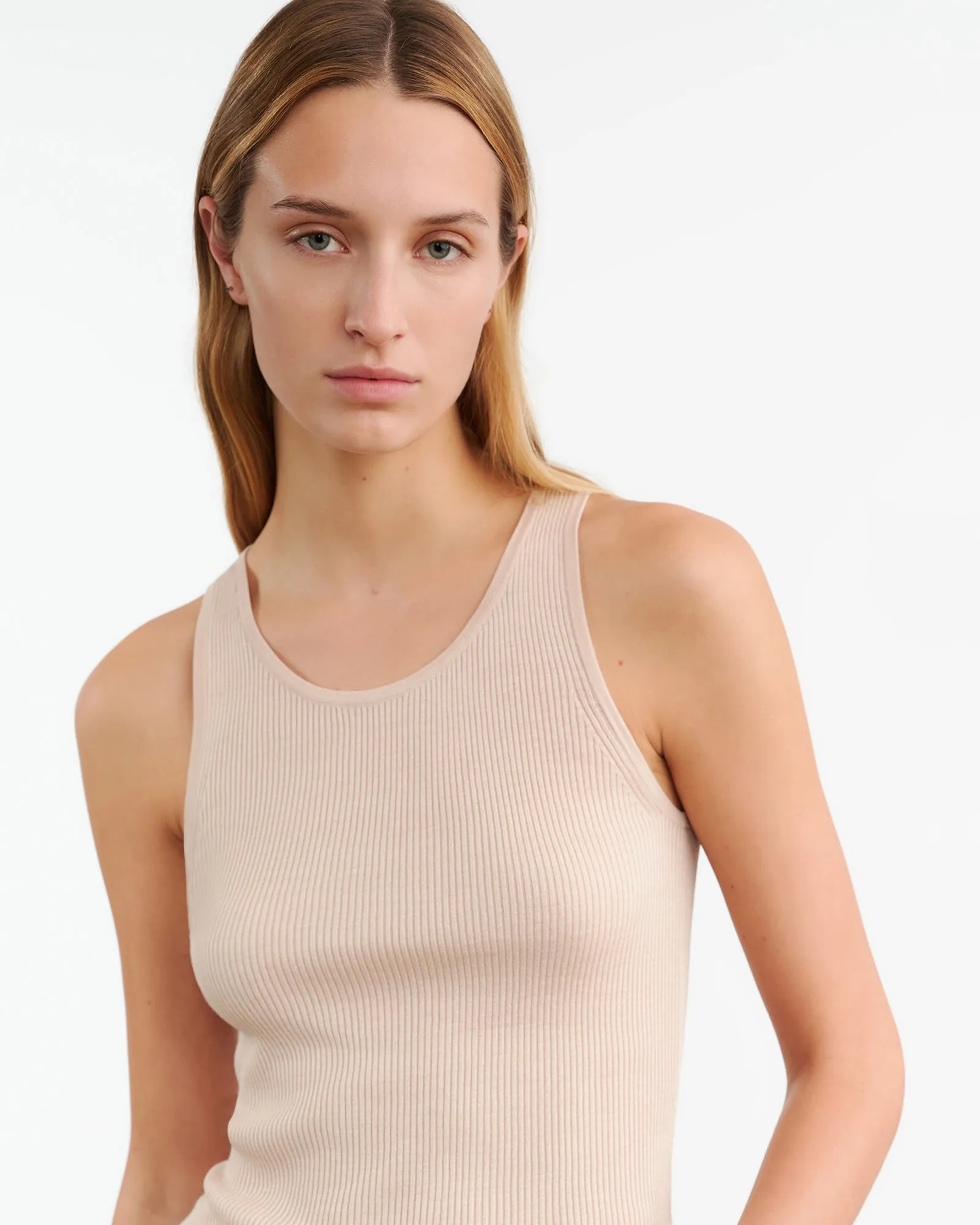 LOTTIE SILK KNIT TANK sold by Nili Lotan product image thumbnail 3