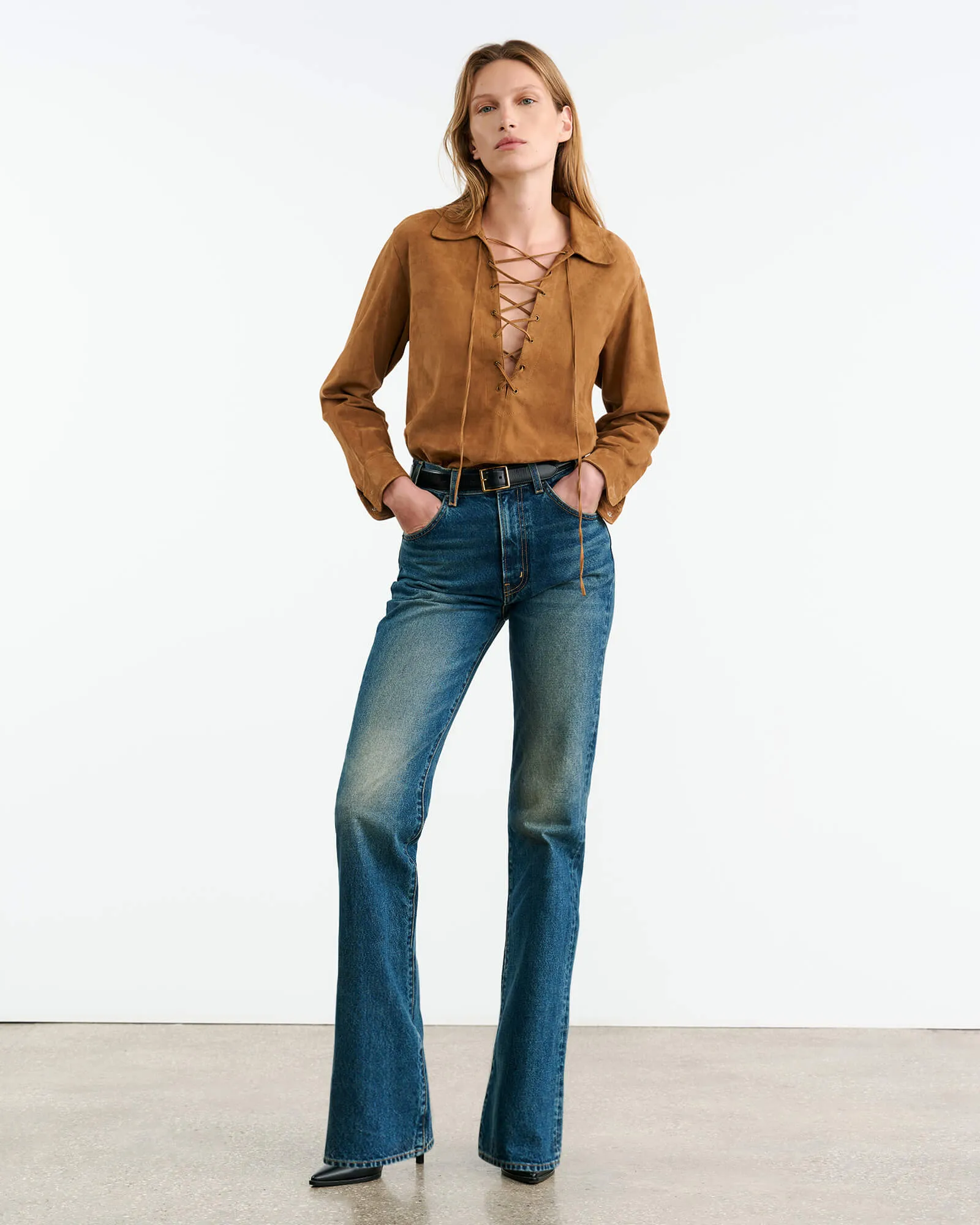 JIMI SUEDE SHIRT sold by Nili Lotan product image thumbnail 4