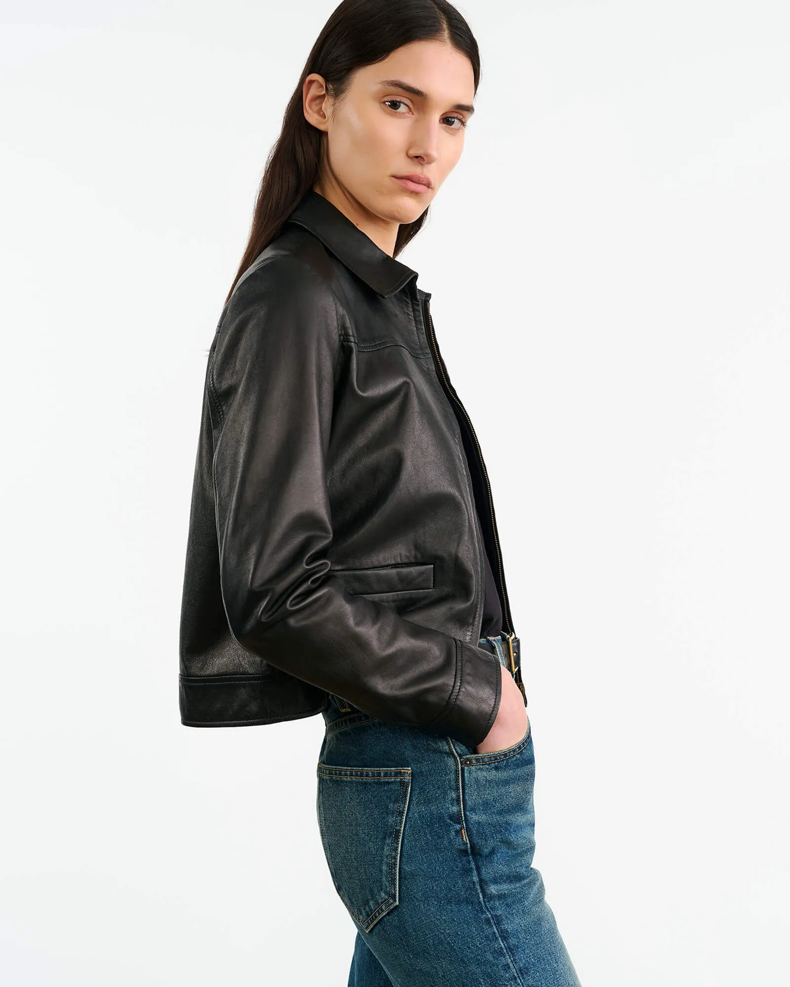 FREDDIE LEATHER JACKET sold by Nili Lotan product image thumbnail 3