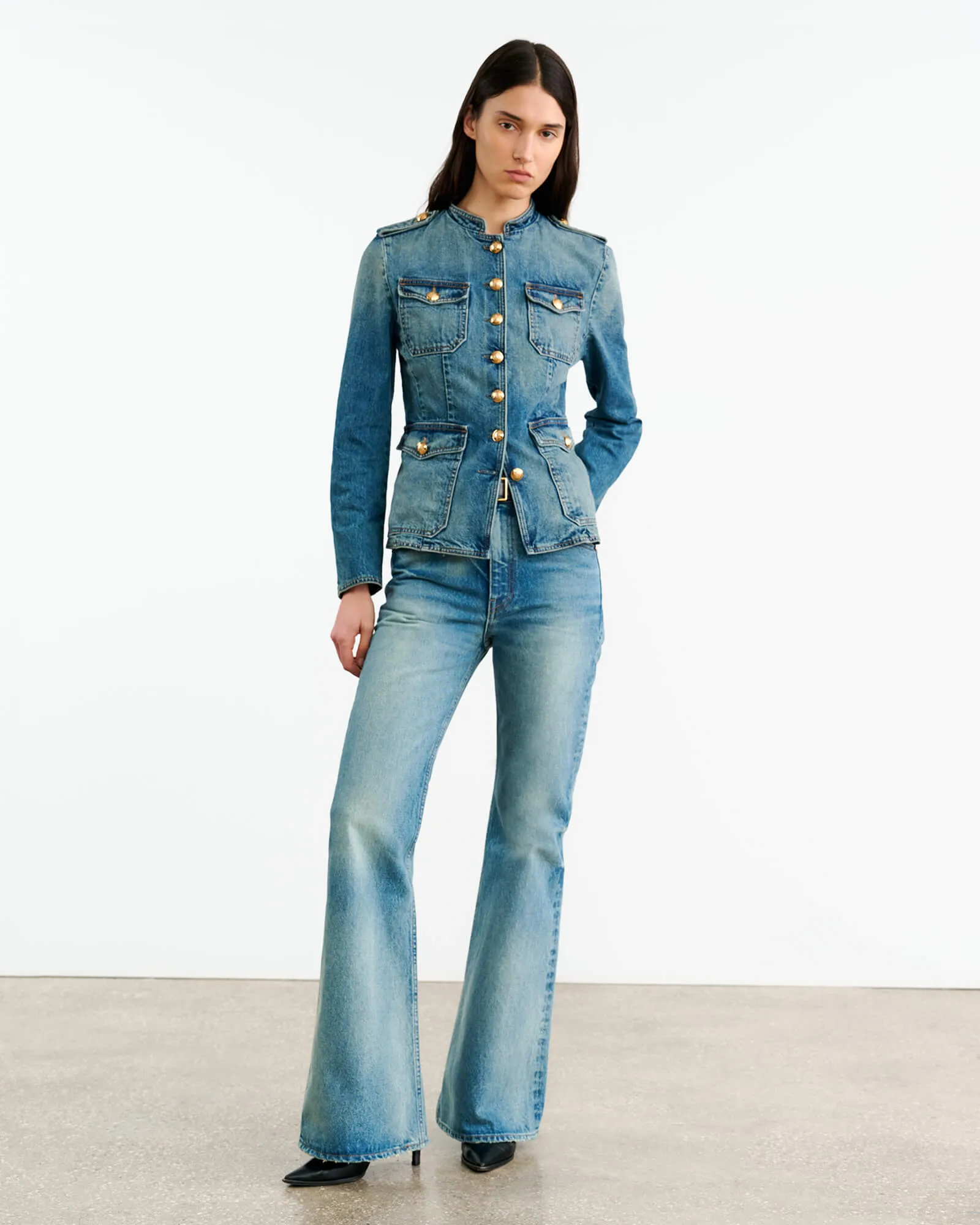 GERALDINE DENIM JACKET sold by Nili Lotan product image thumbnail 4