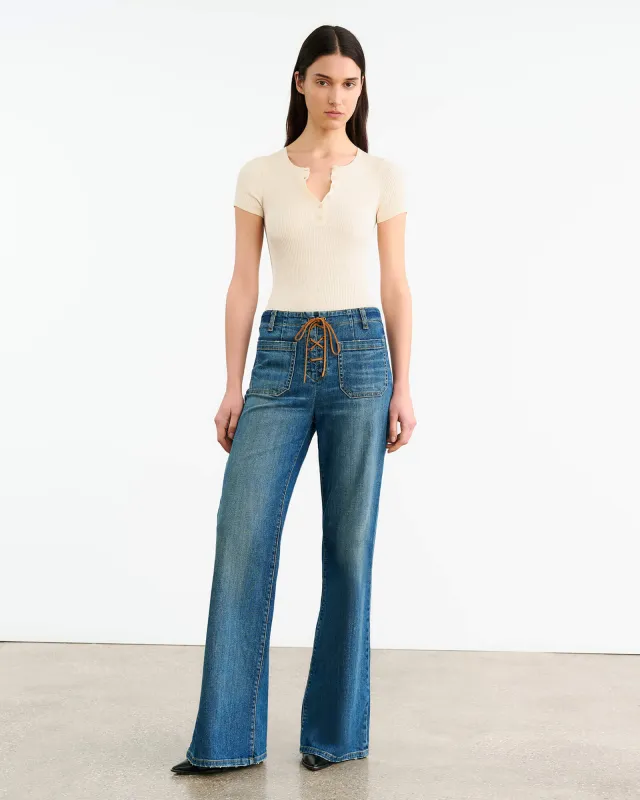 FLORENCE LACE UP JEAN sold by Nili Lotan