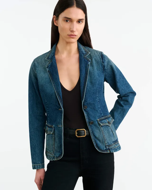 ELTON DENIM BLAZER sold by Nili Lotan