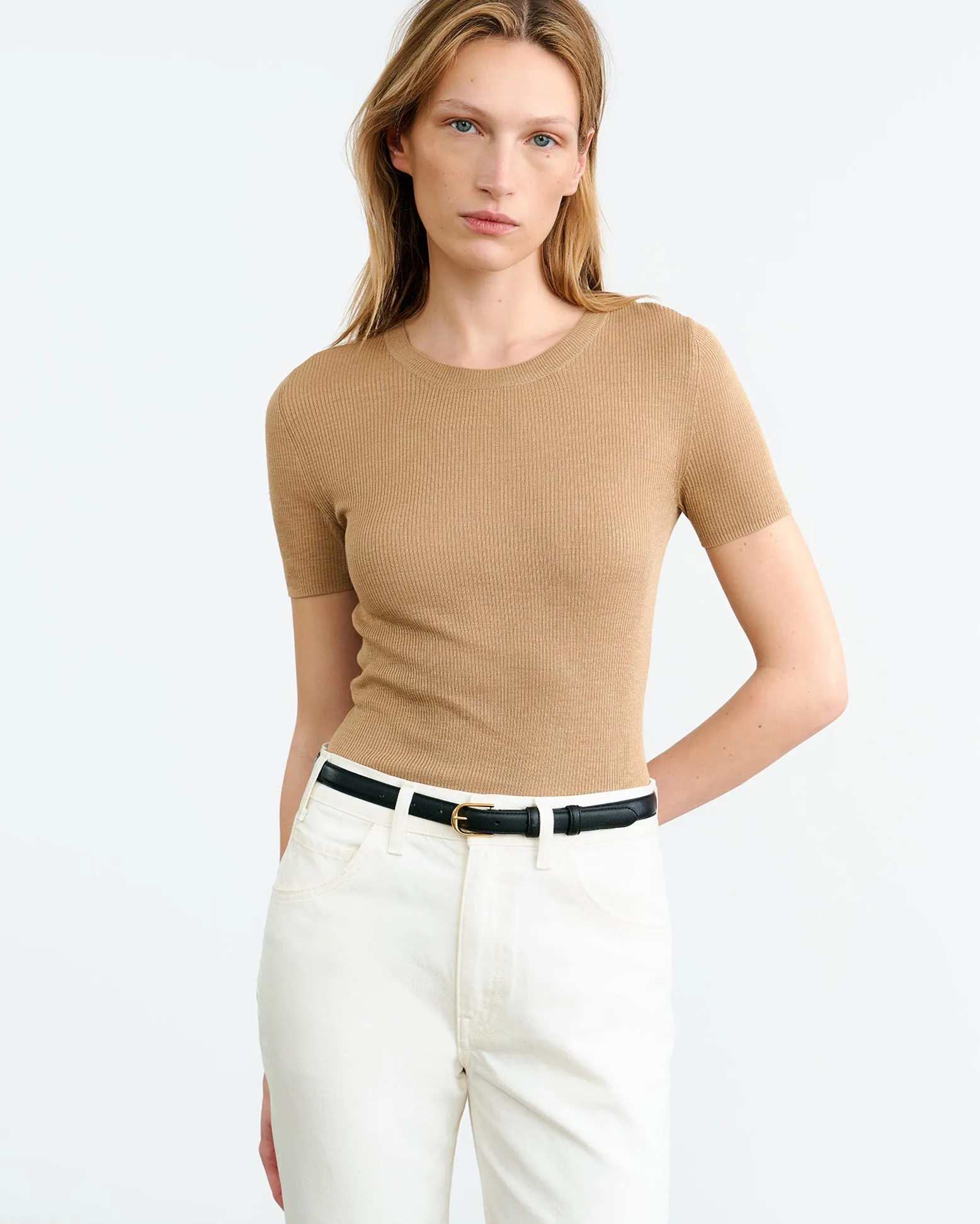 HETTIE SILK KNIT TEE sold by Nili Lotan product image thumbnail 2