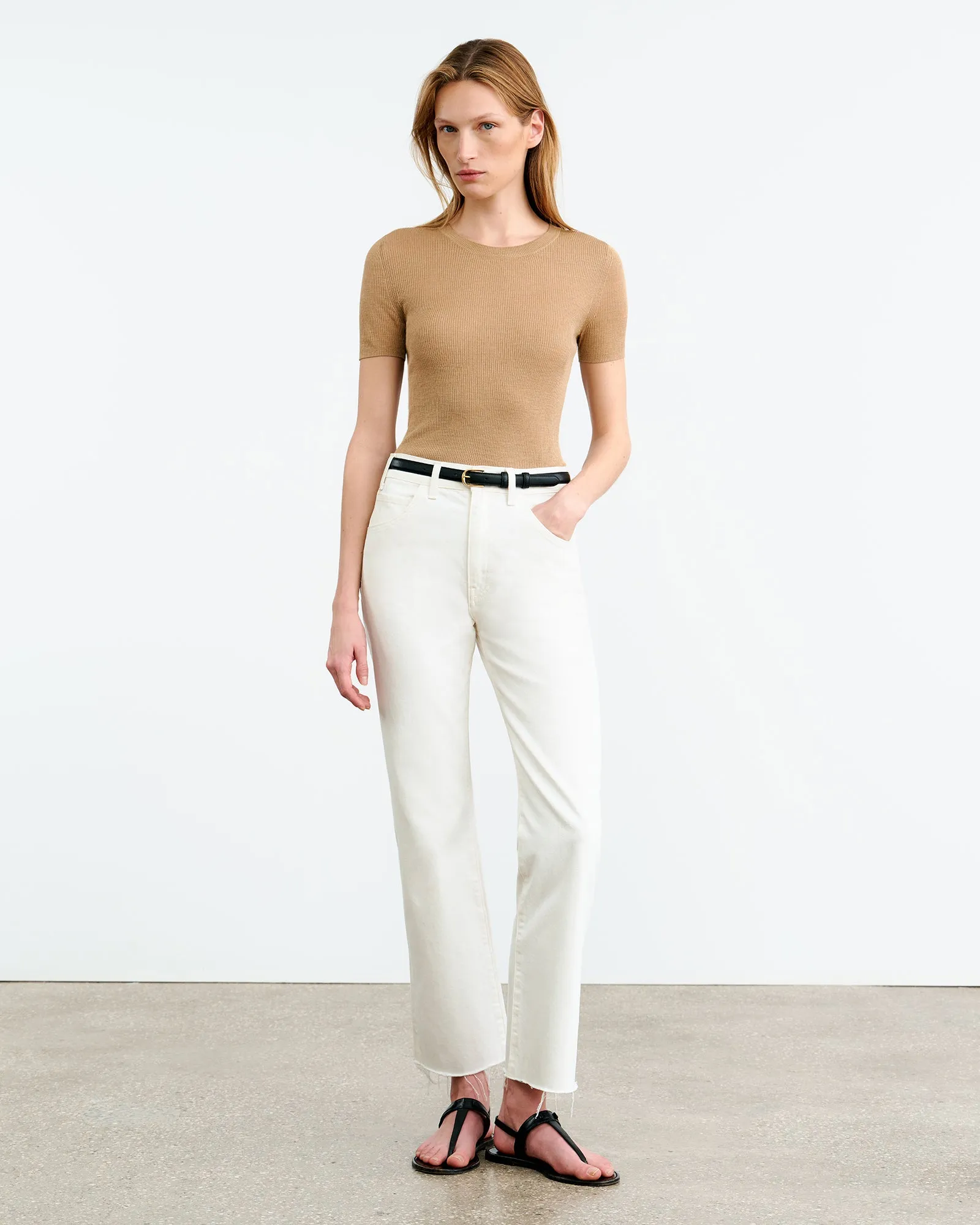 HETTIE SILK KNIT TEE sold by Nili Lotan product image thumbnail 4