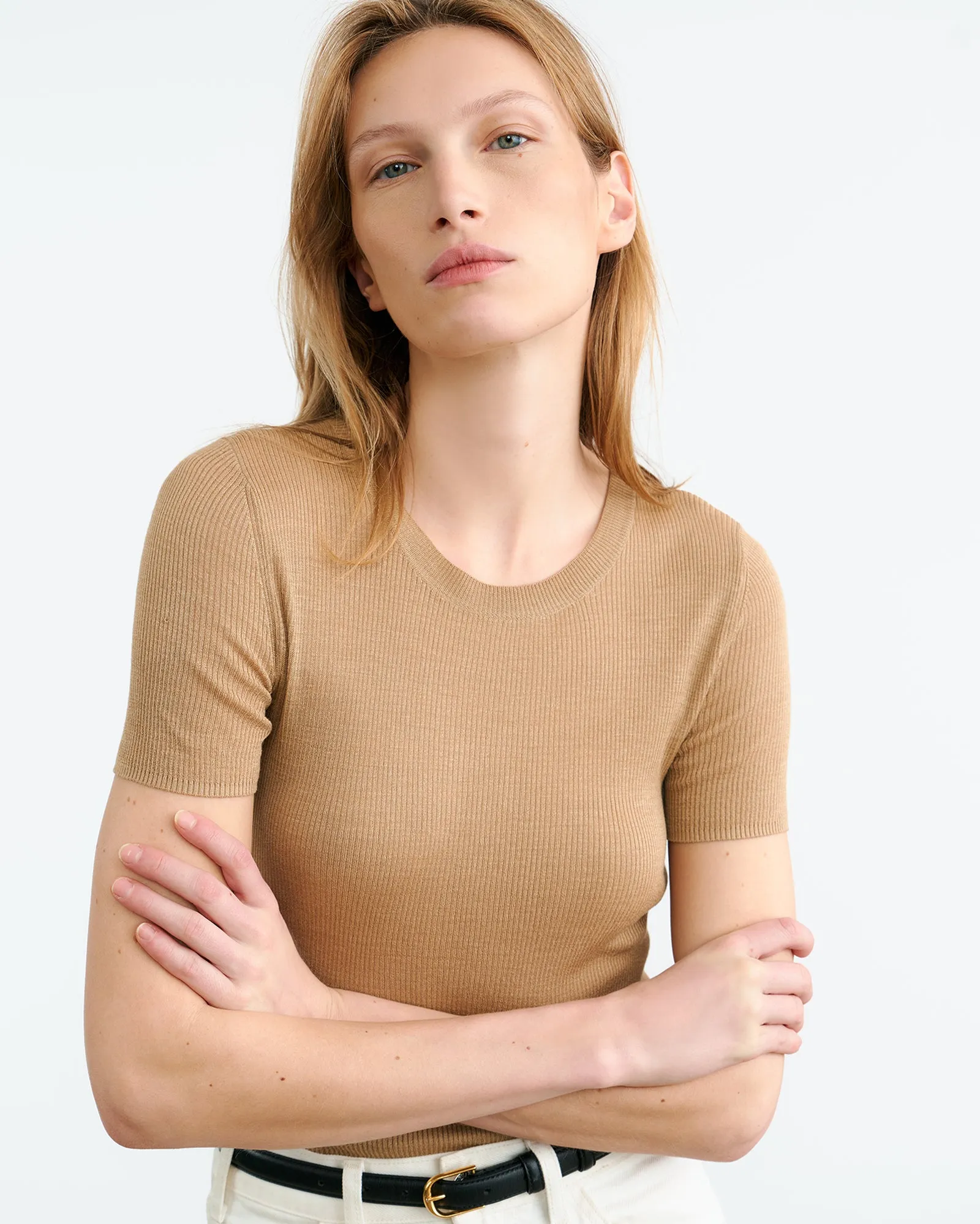 HETTIE SILK KNIT TEE sold by Nili Lotan product image thumbnail 3