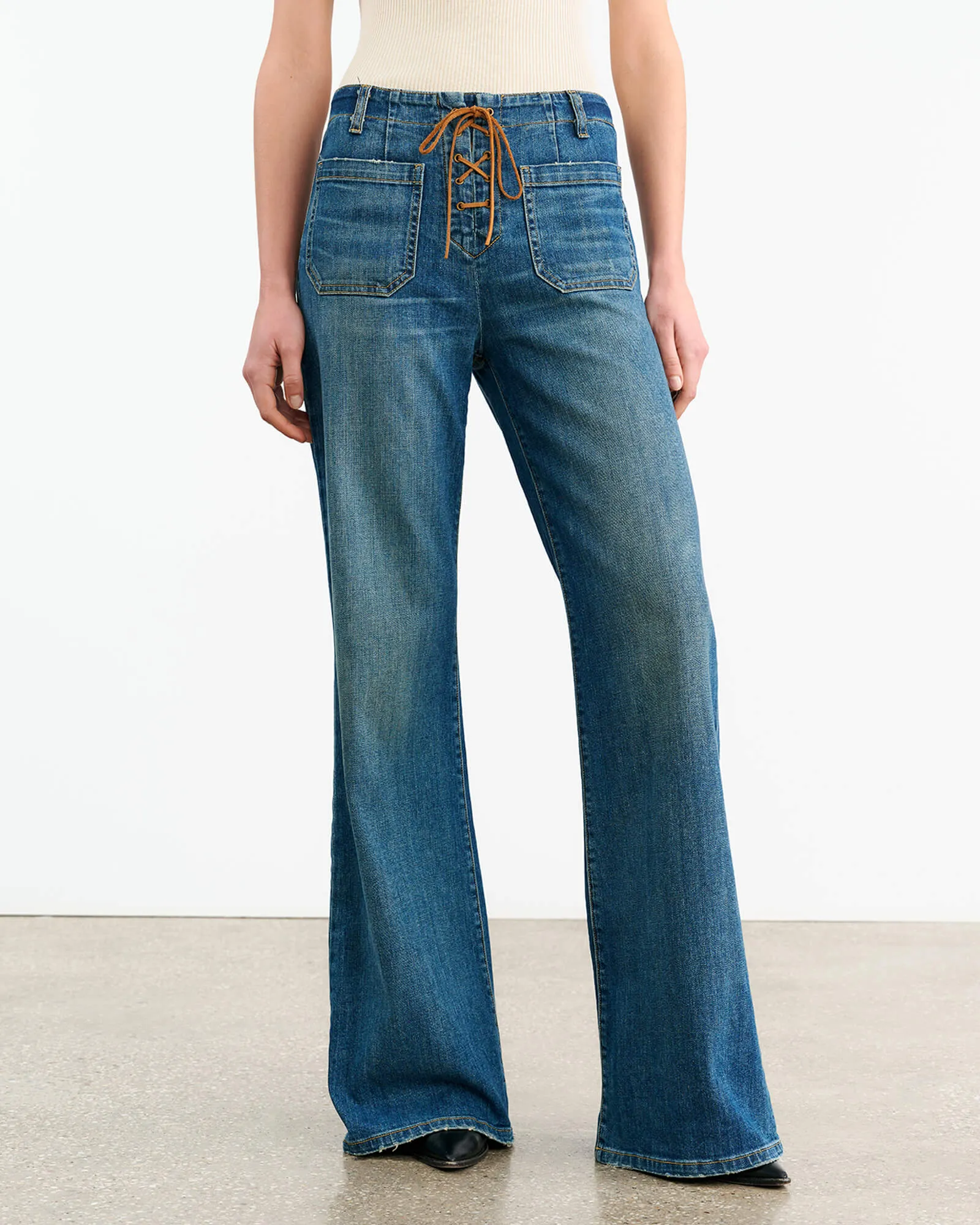 FLORENCE LACE UP JEAN sold by Nili Lotan product image thumbnail 4