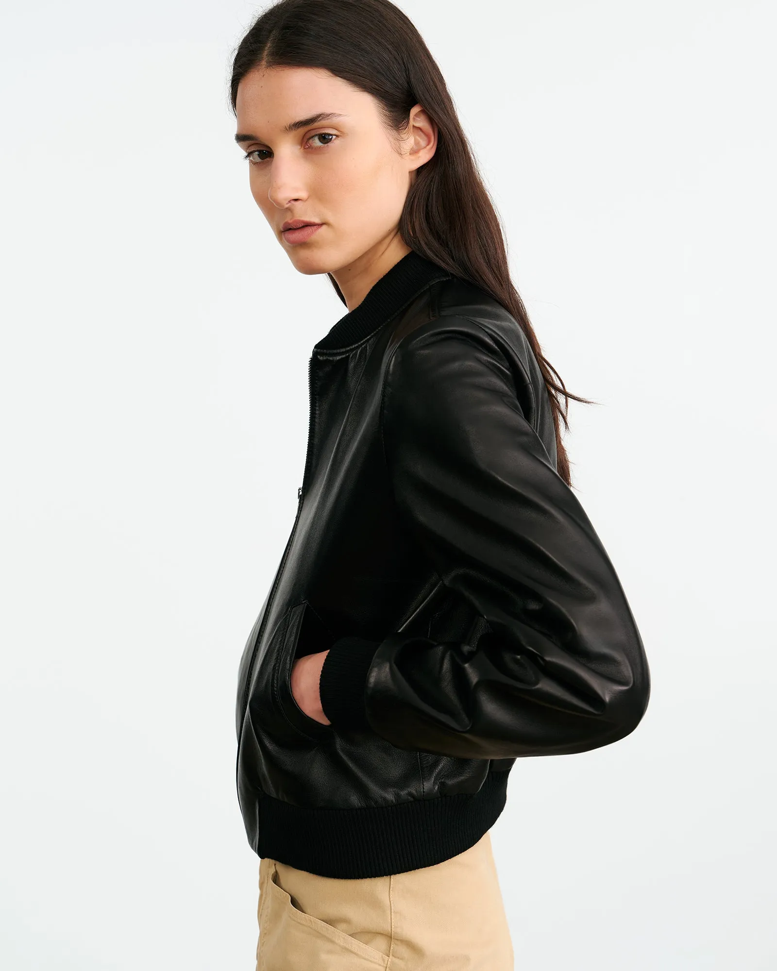 THORENS LEATHER BOMBER sold by Nili Lotan product image thumbnail 3