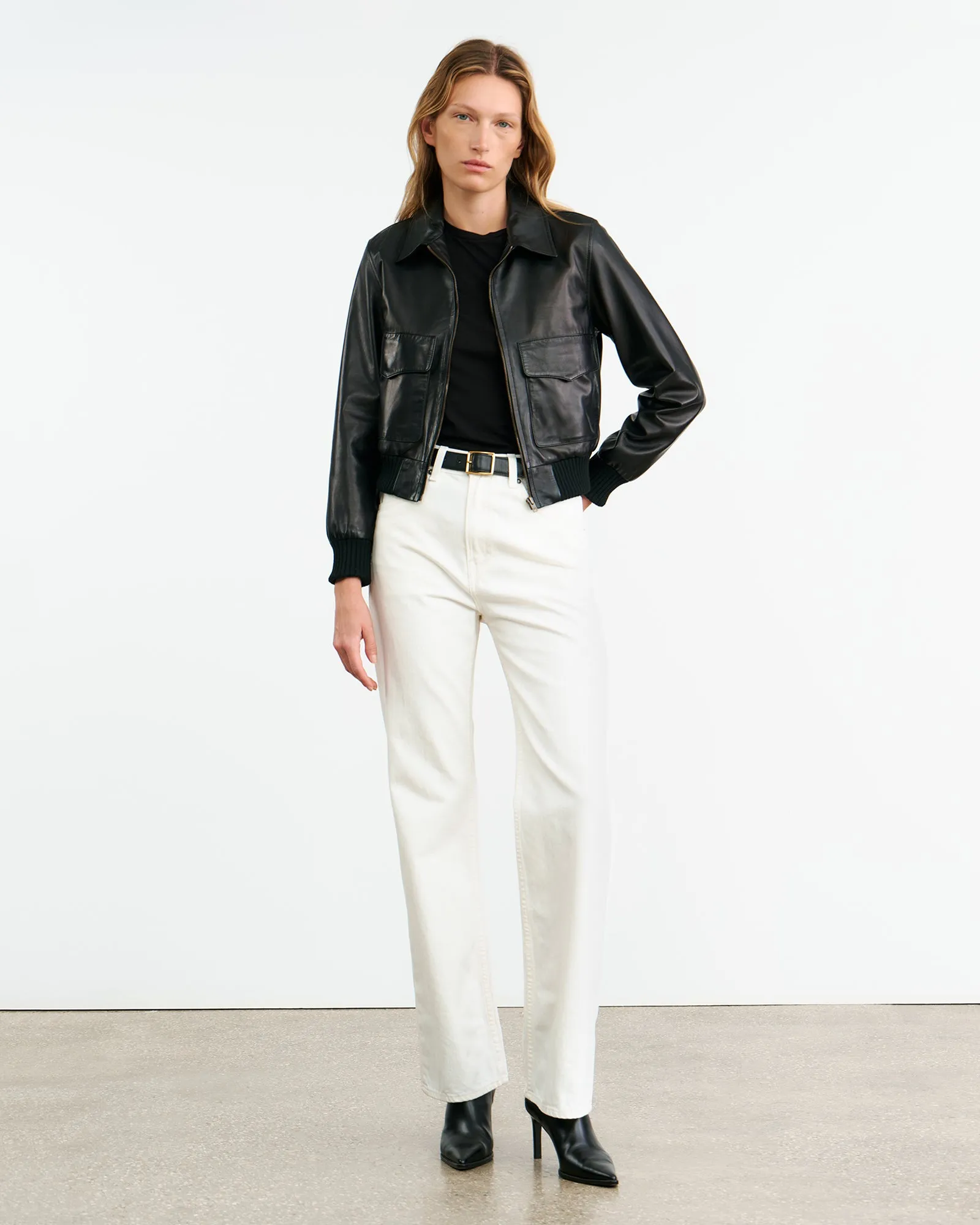 REDLEY LEATHER BOMBER JACKET sold by Nili Lotan product image thumbnail 4