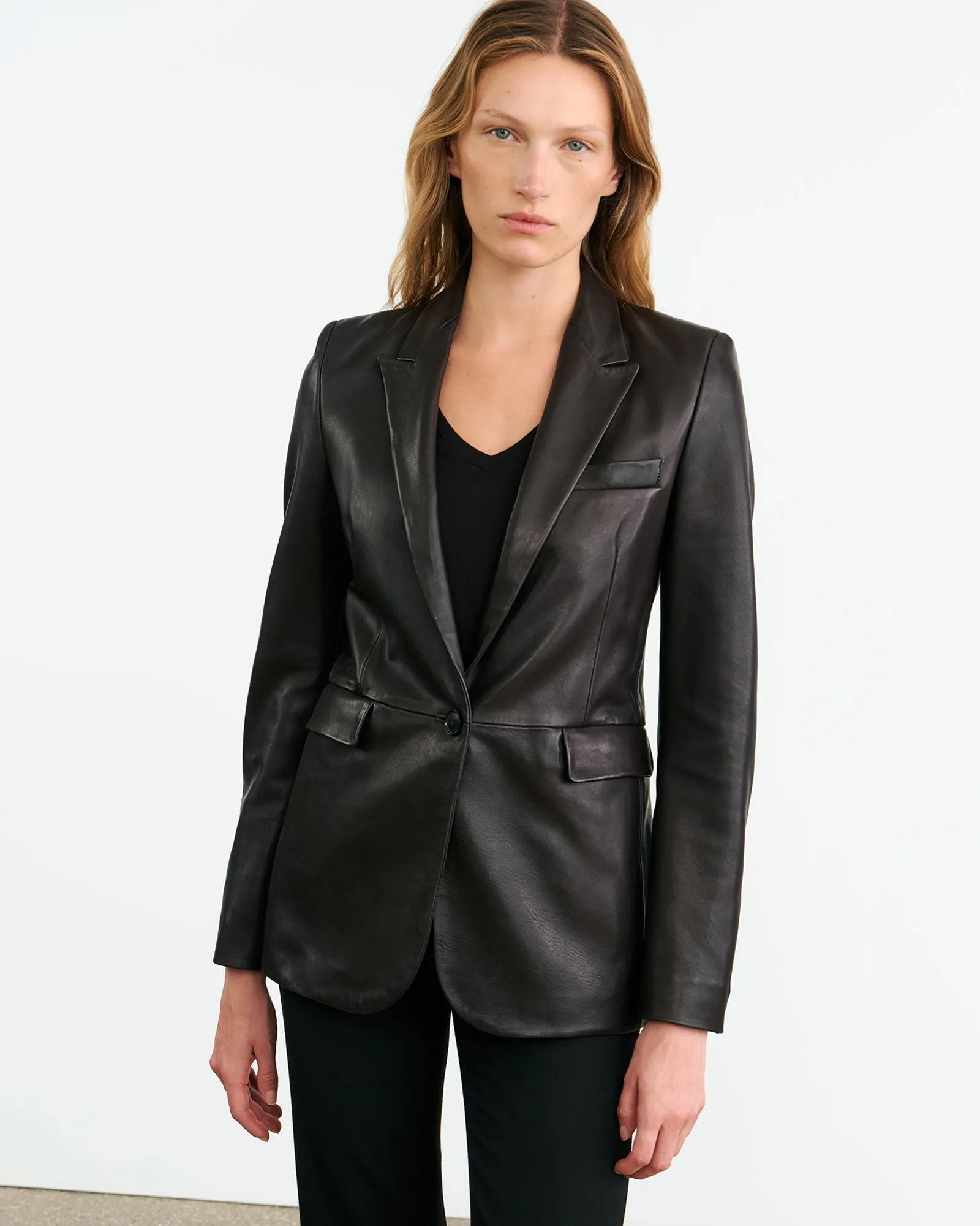 BELMONDE LEATHER TAILORED JACKET sold by Nili Lotan product image thumbnail 2