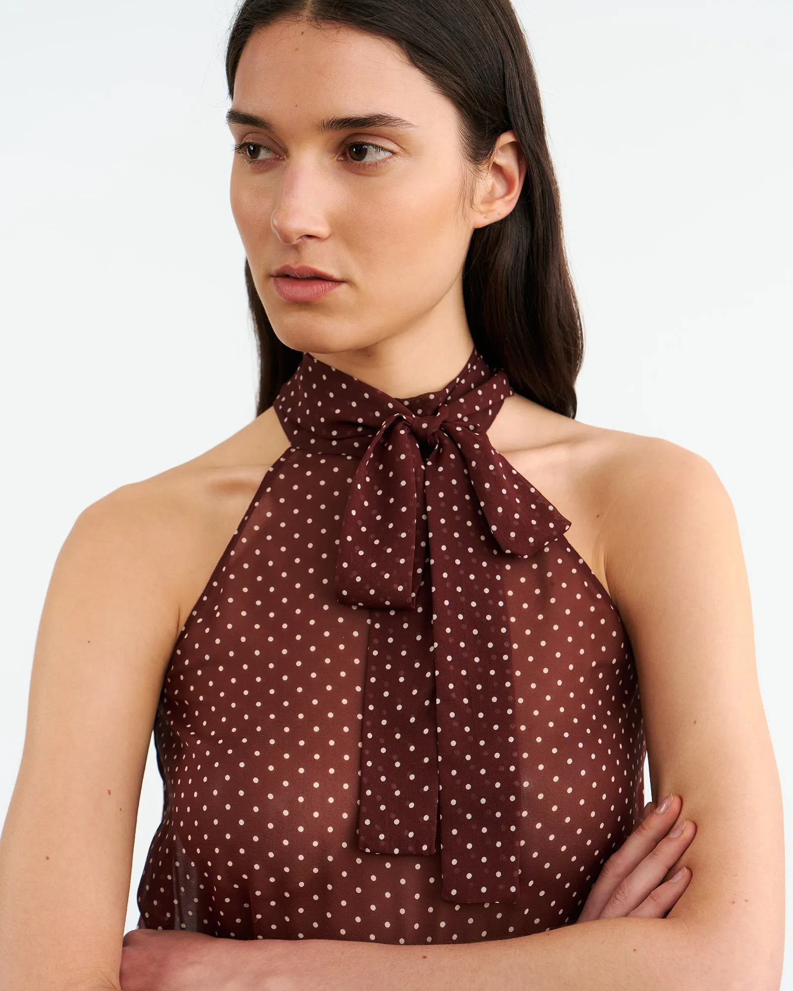 ALLA SILK HALTERNECK TOP sold by Nili Lotan product image thumbnail 3