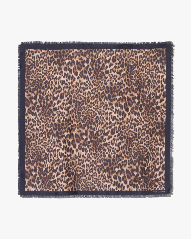 LEOPARD SILK TWILL SCARF sold by Nili Lotan
