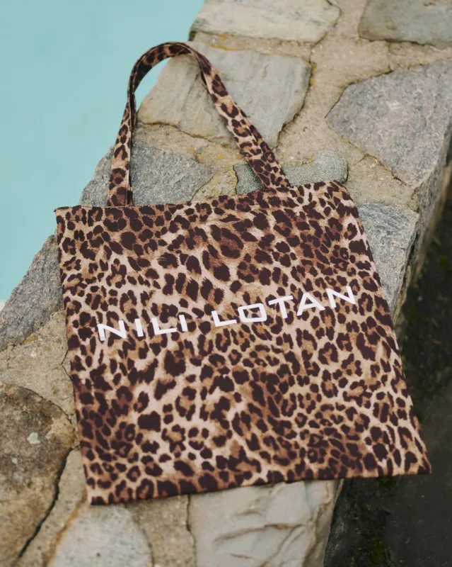 Vintage Leopard Printed Logo Tote made by Nili Lotan