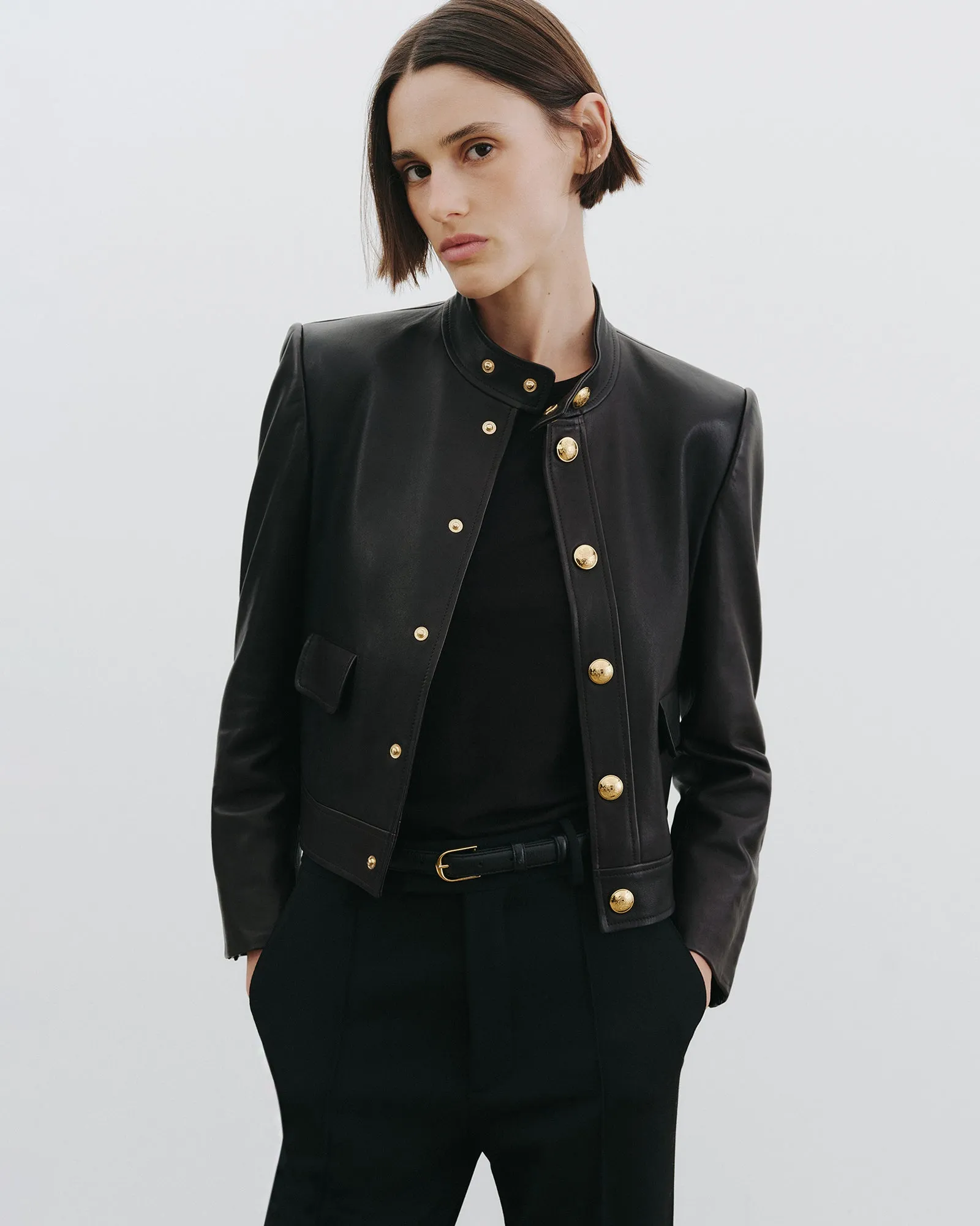 HADLEY LEATHER CROPPED JACKET sold by Nili Lotan product image thumbnail 2