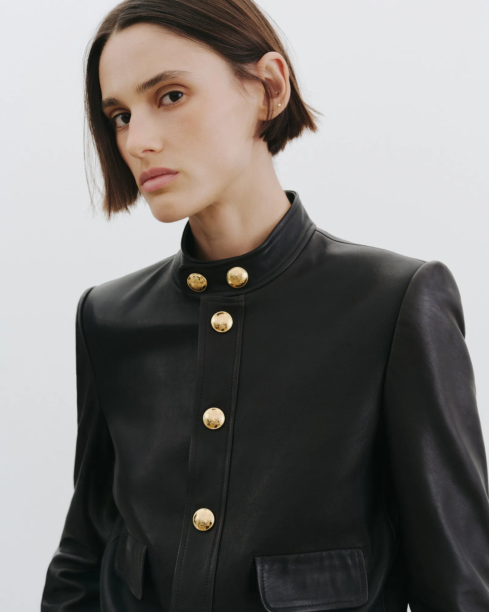 HADLEY LEATHER CROPPED JACKET sold by Nili Lotan product image thumbnail 3