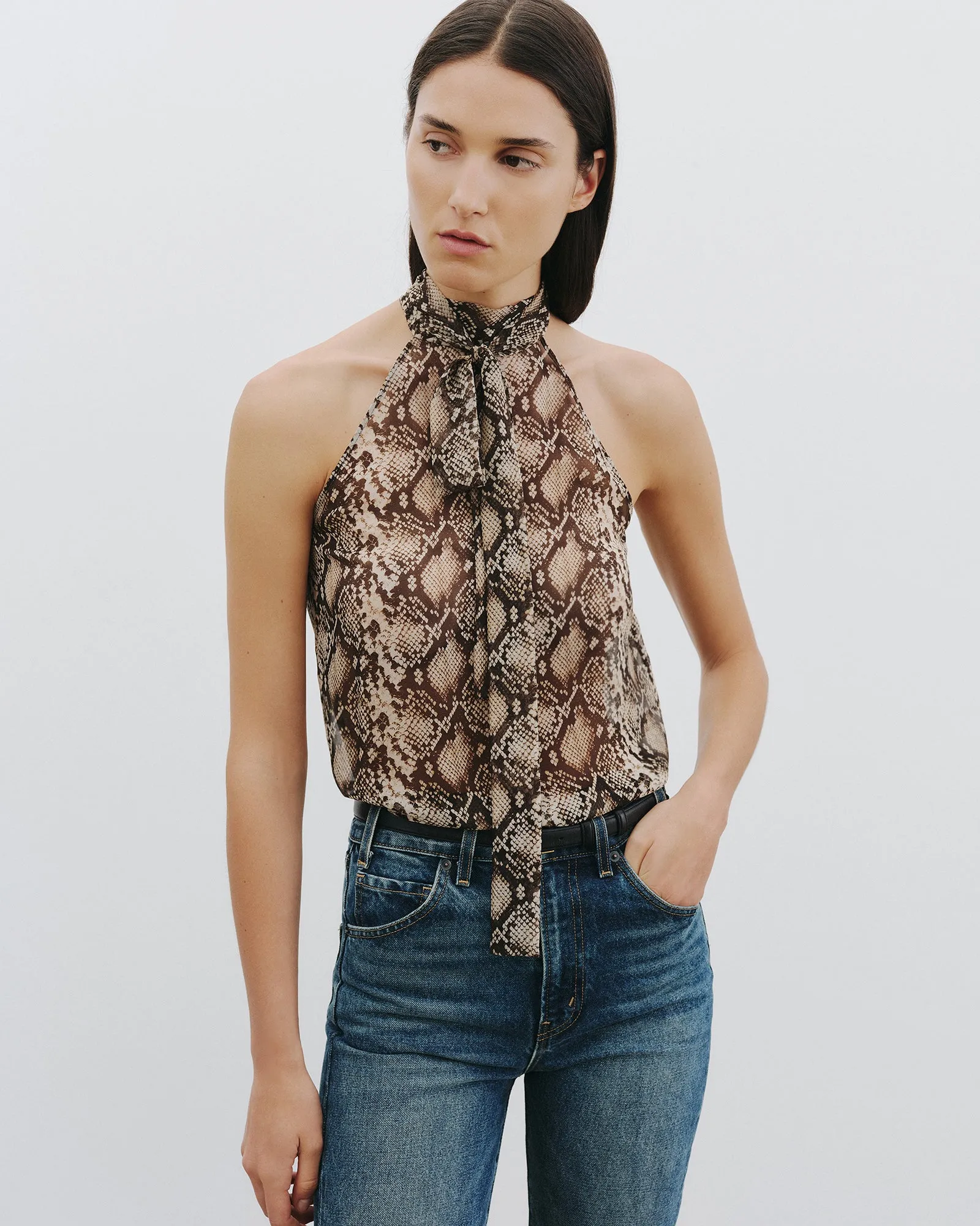 ALLA SILK HALTERNECK TOP sold by Nili Lotan product image thumbnail 2