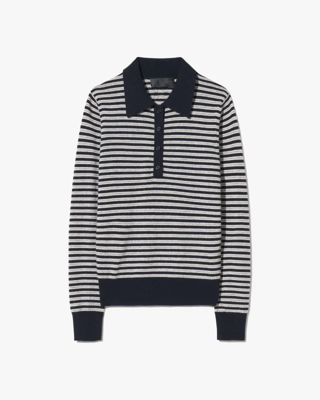 PRESCOTT STRIPE CASHMERE POLO sold by Nili Lotan