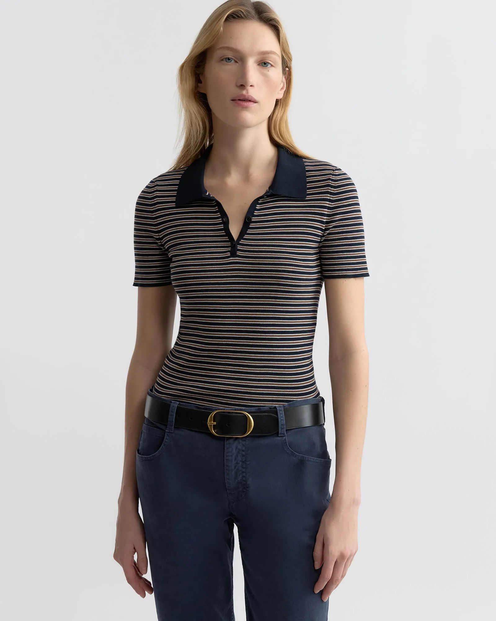 GEMMATTA STRIPE POLO sold by Nili Lotan product image thumbnail 2