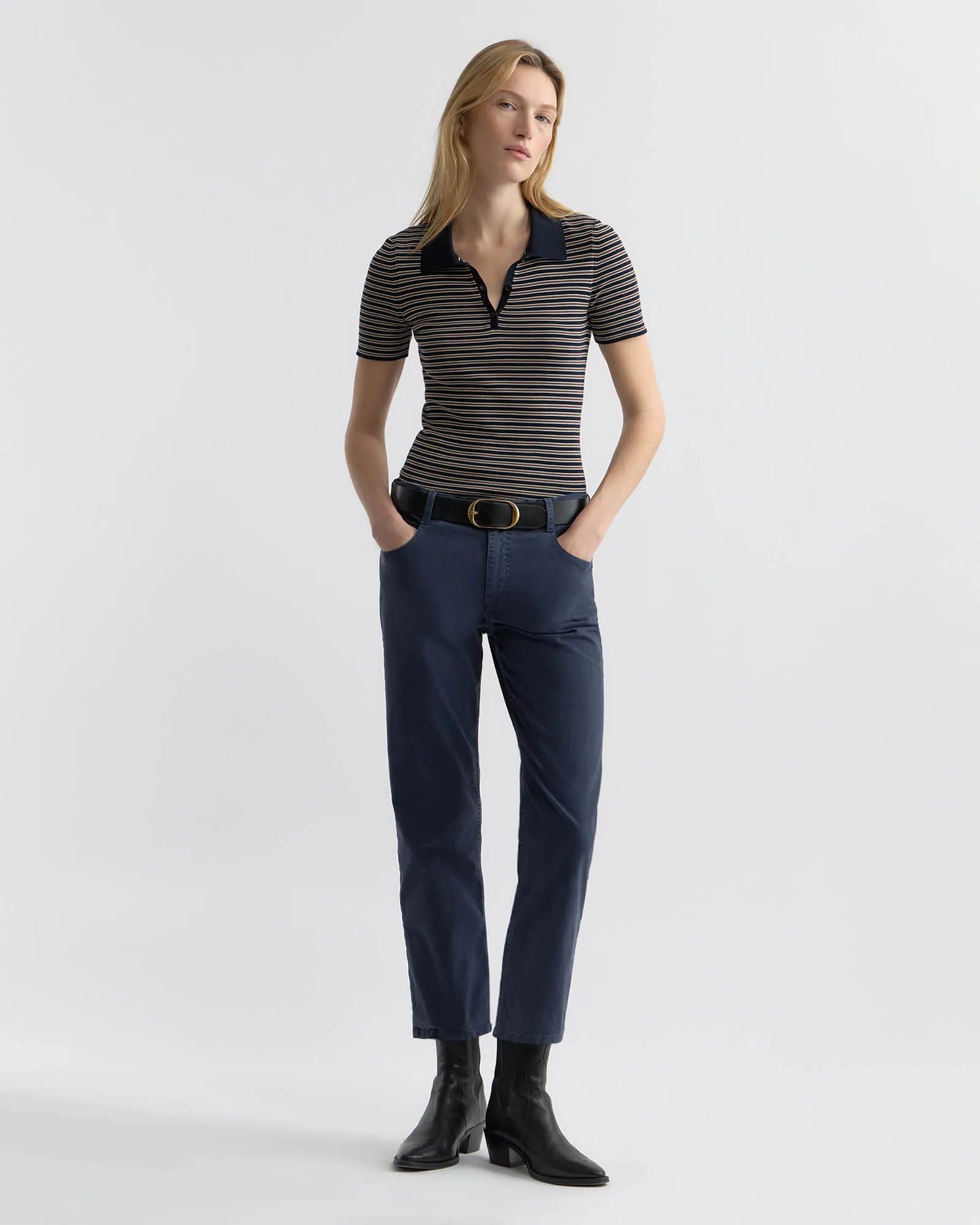 GEMMATTA STRIPE POLO sold by Nili Lotan product image thumbnail 5