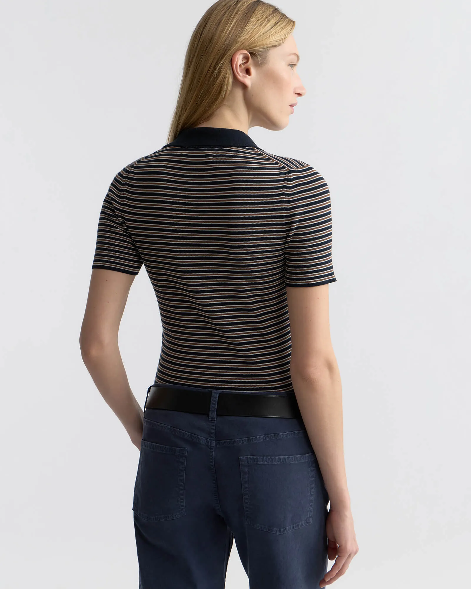 GEMMATTA STRIPE POLO sold by Nili Lotan product image thumbnail 4