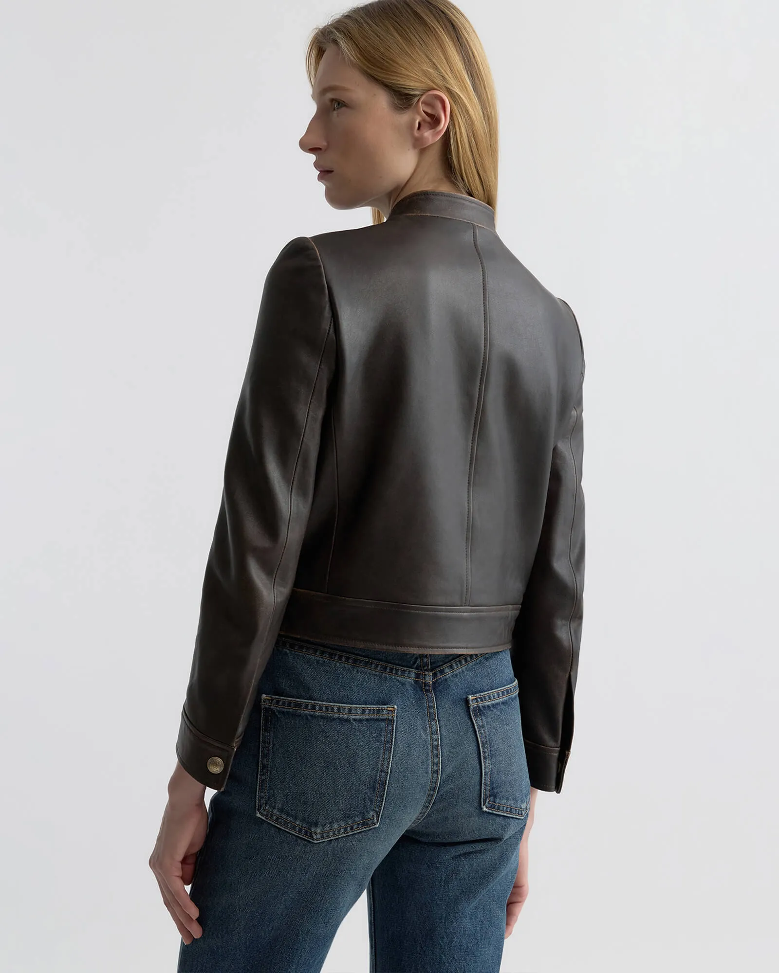 NICO SHRUNKEN LEATHER JACKET sold by Nili Lotan product image thumbnail 5