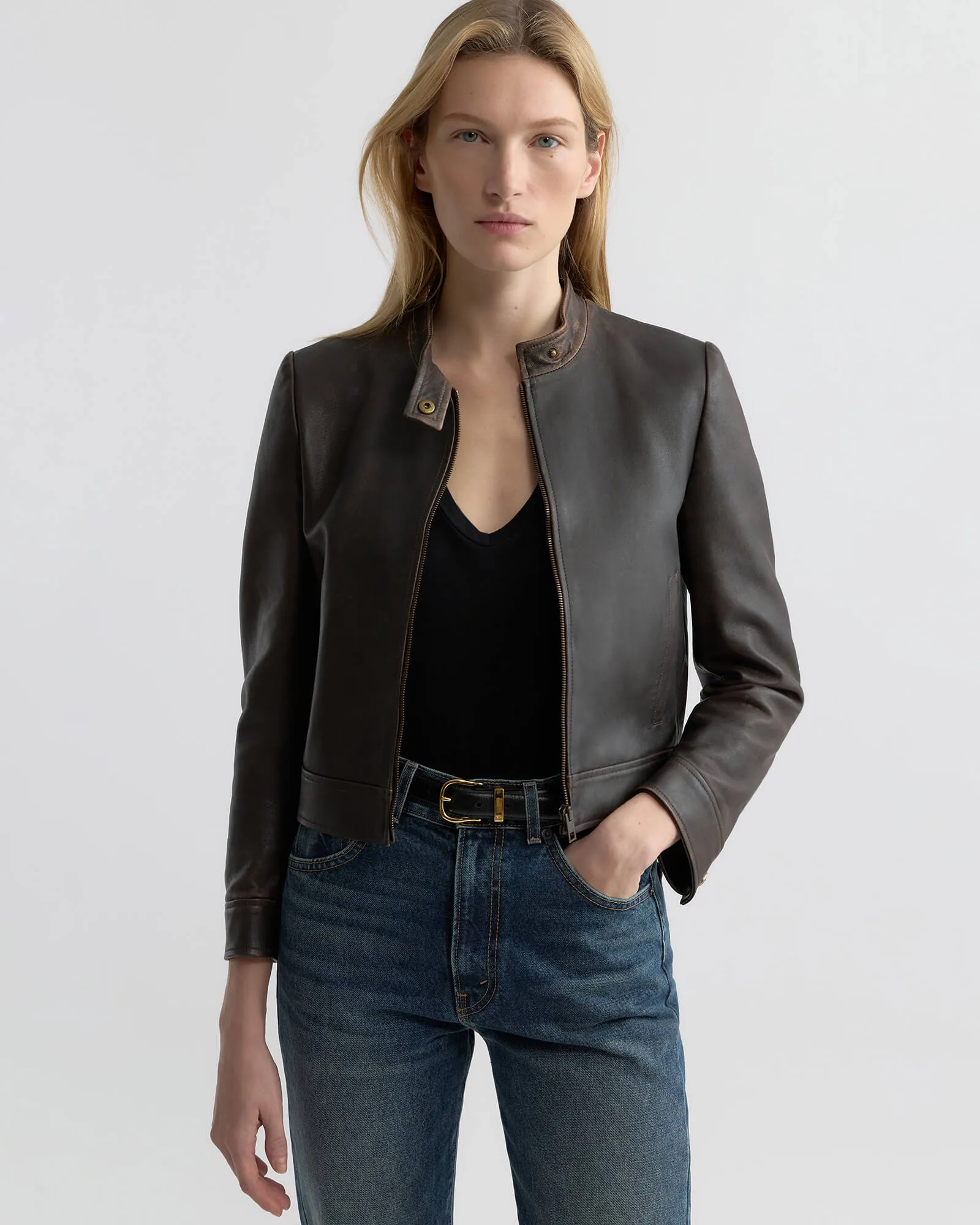 NICO SHRUNKEN LEATHER JACKET sold by Nili Lotan product image thumbnail 2