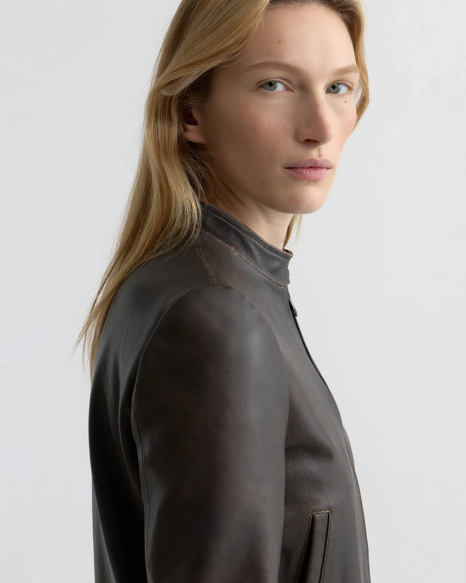 NICO SHRUNKEN LEATHER JACKET sold by Nili Lotan product image thumbnail 4