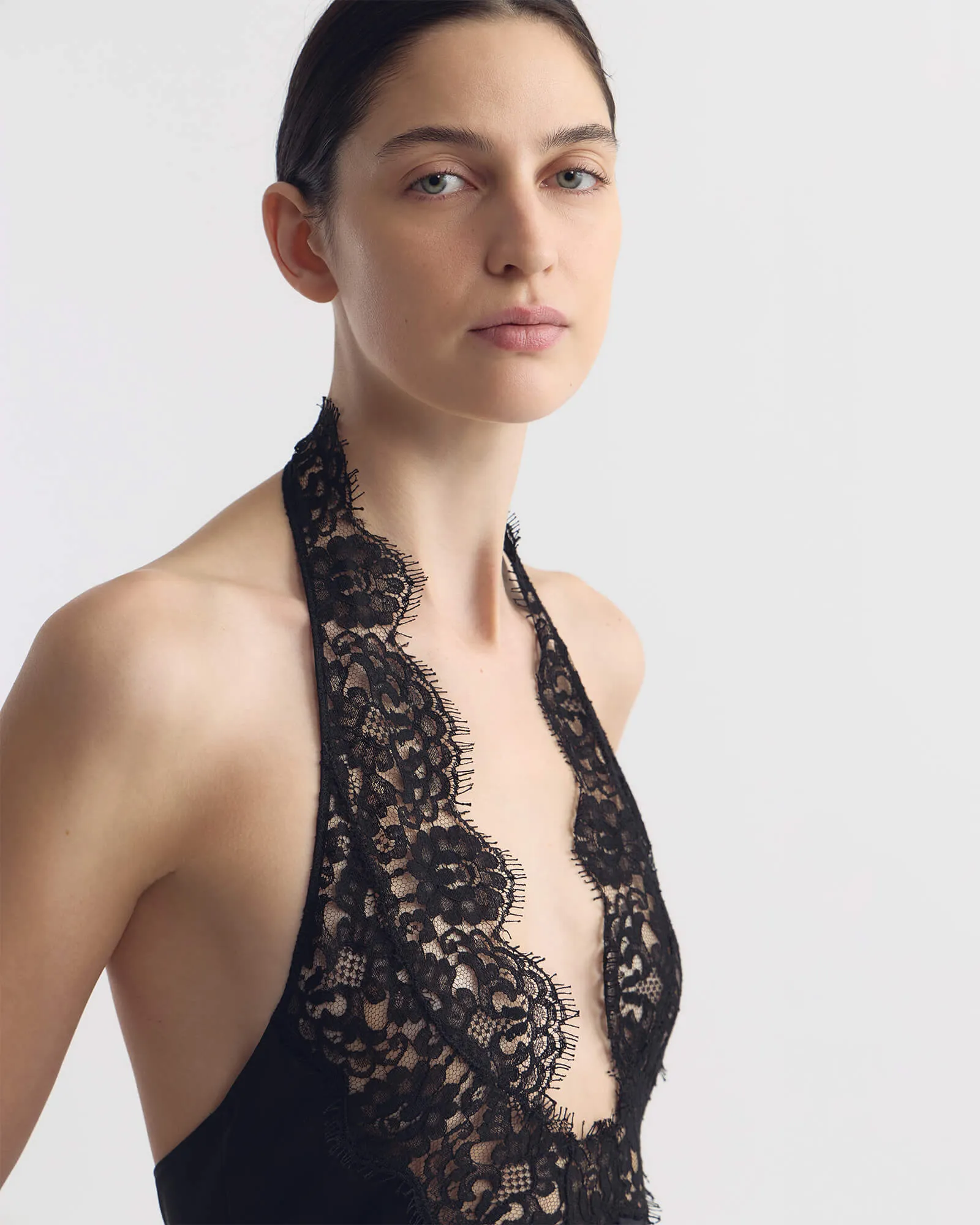 TEO LACE HALTERNECK SILK TOP sold by Nili Lotan product image thumbnail 3