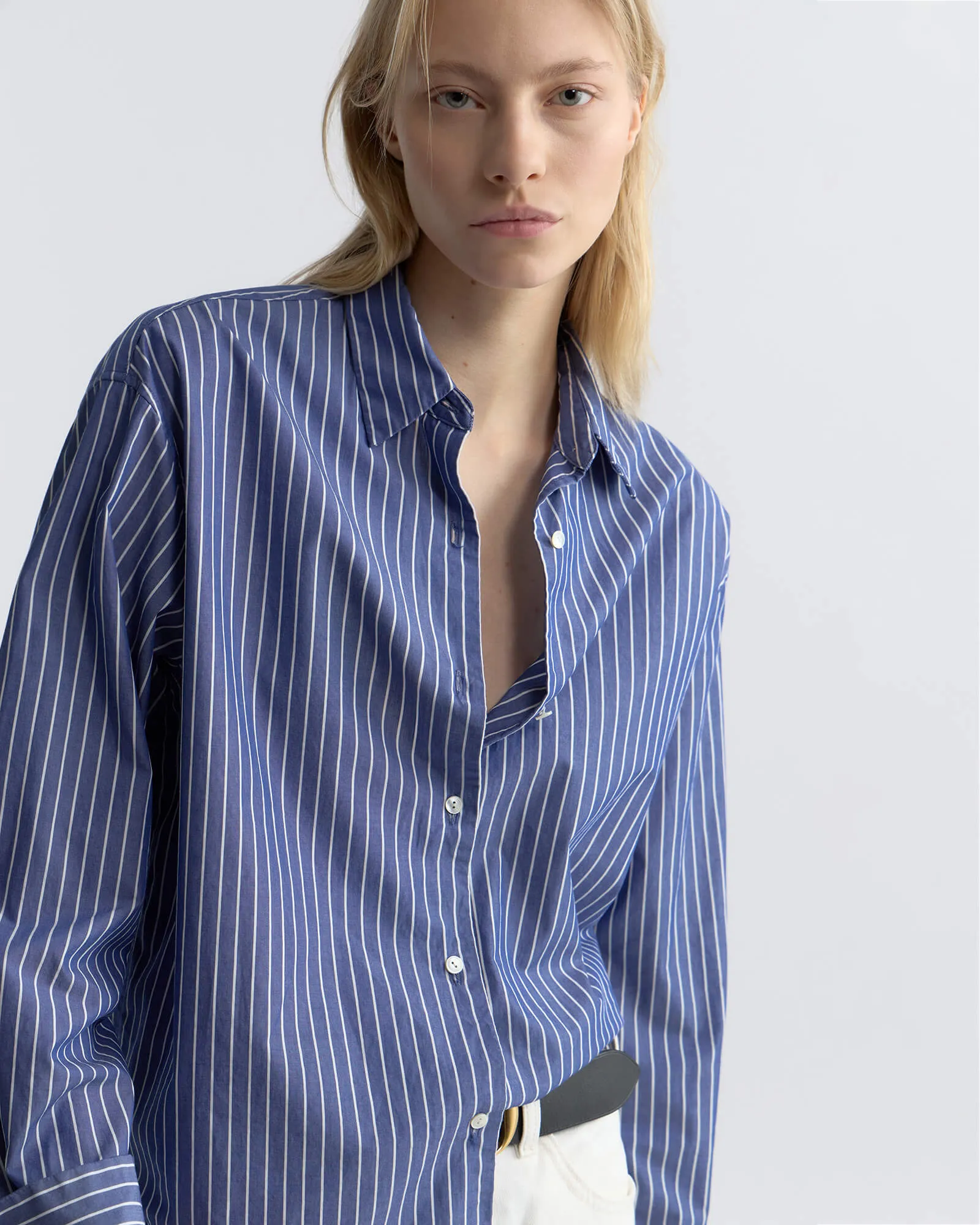 YORKE STRIPED COTTON SHIRT sold by Nili Lotan product image thumbnail 4