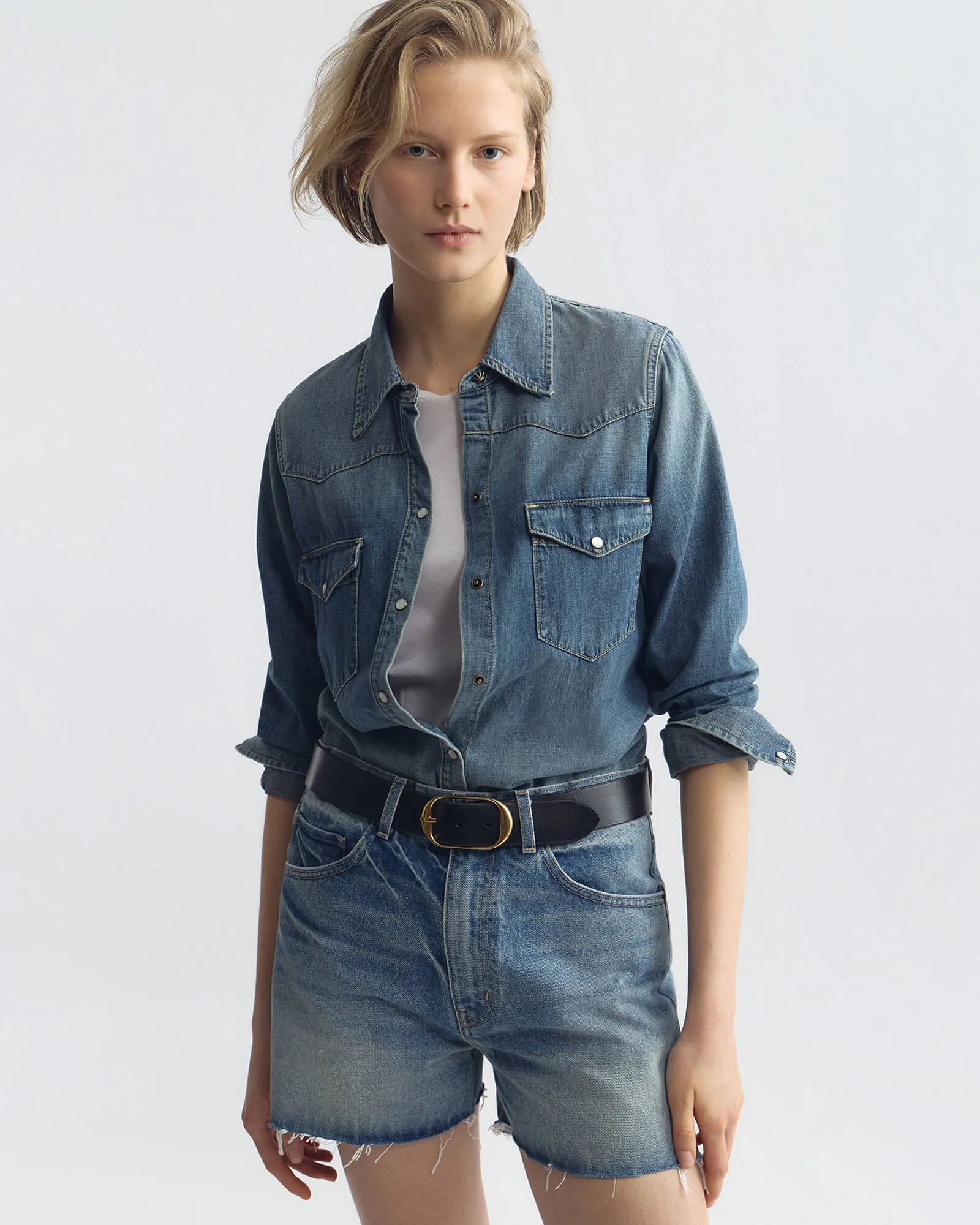 COBAIN DENIM SHORT sold by Nili Lotan product image thumbnail 2