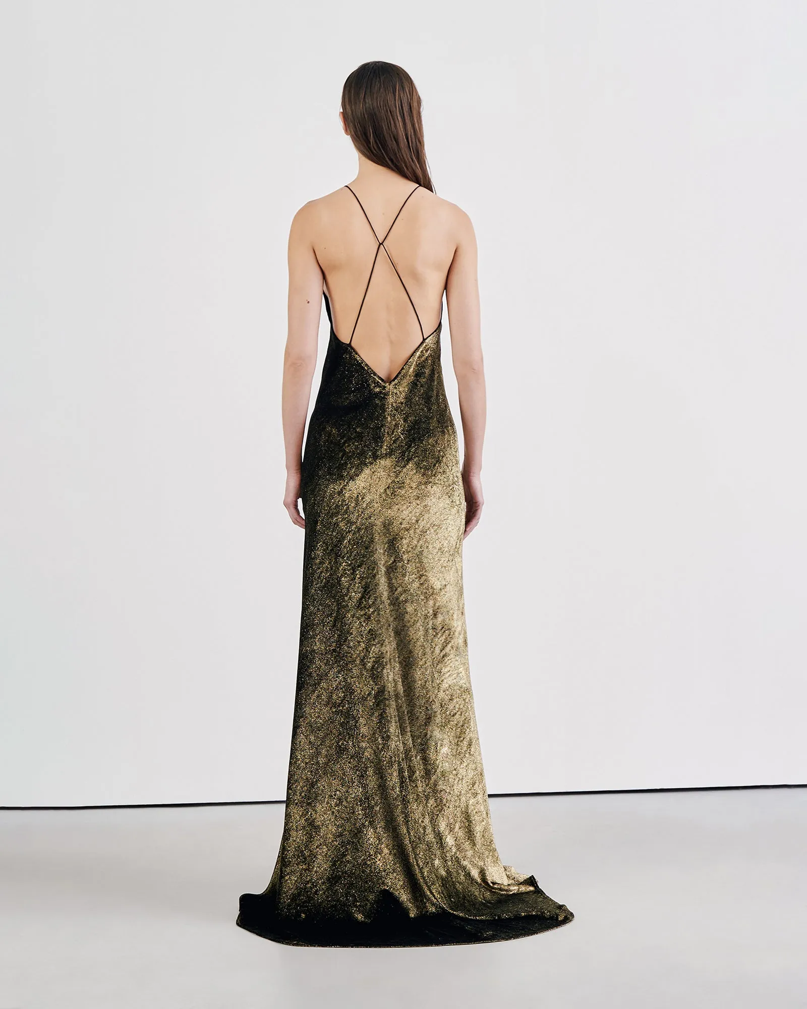 GOLD VELVET KATIE GOWN sold by Nili Lotan product image thumbnail 4