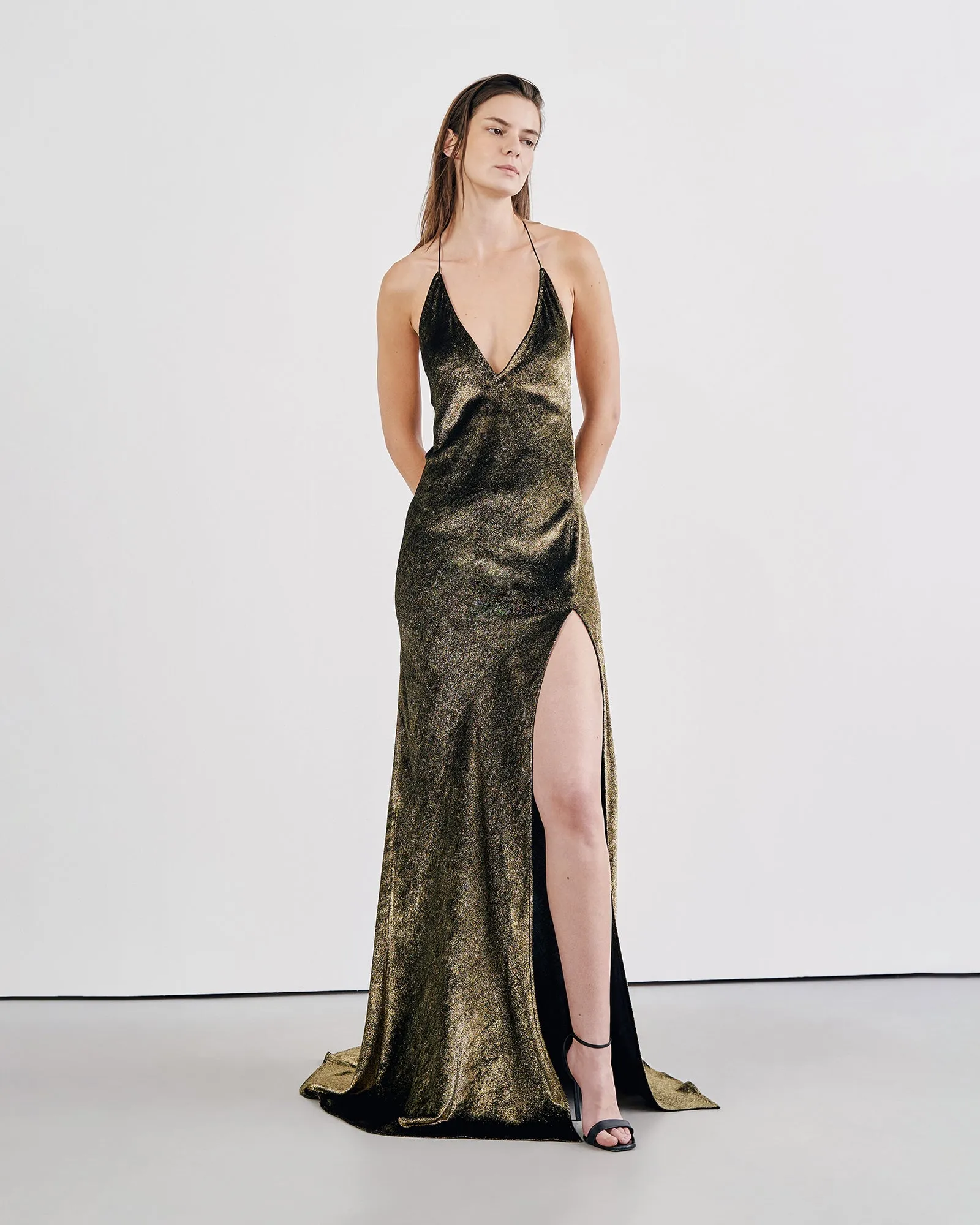 GOLD VELVET KATIE GOWN sold by Nili Lotan product image thumbnail 3