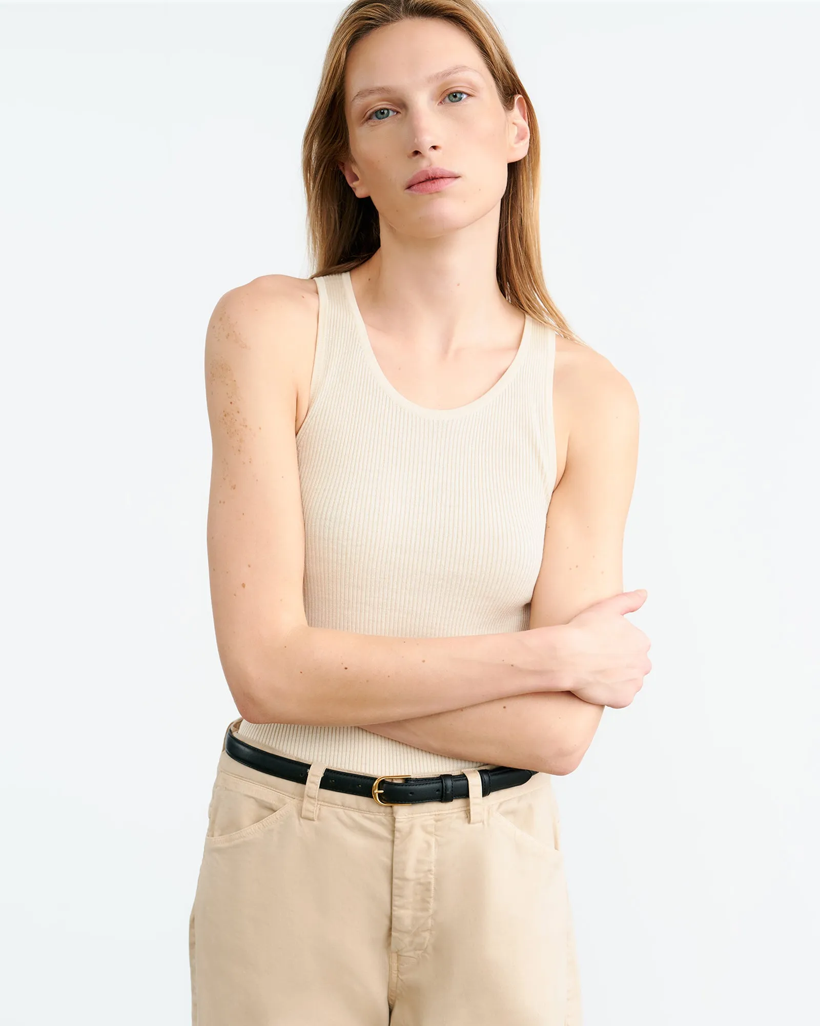 LOTTIE SILK KNIT TANK sold by Nili Lotan product image thumbnail 3