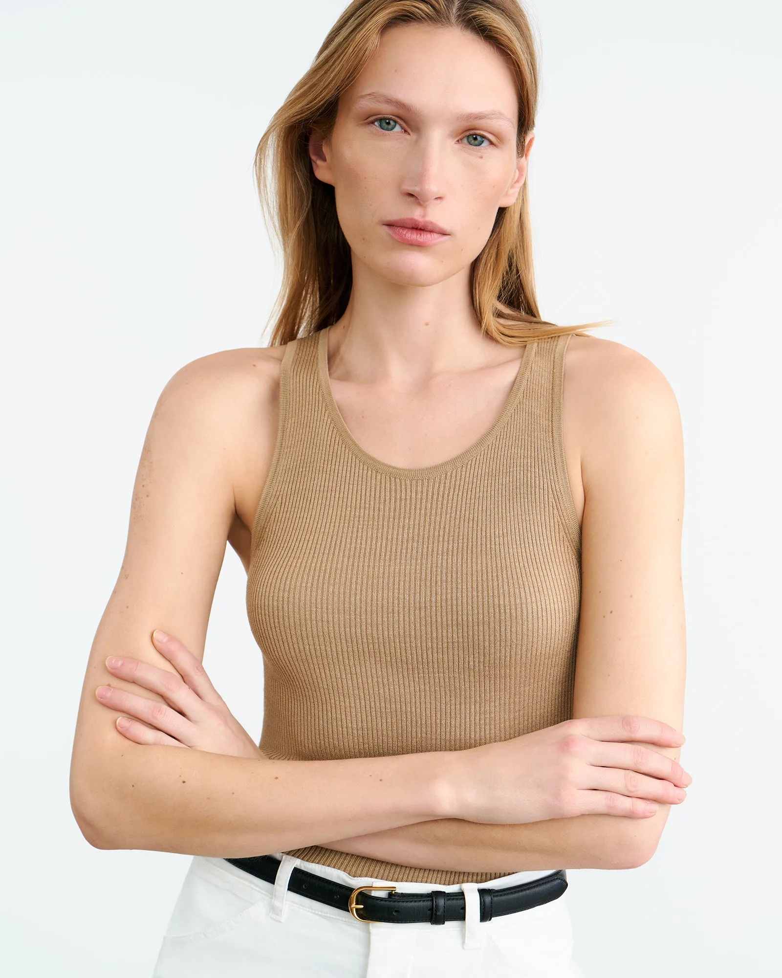 LOTTIE SILK KNIT TANK sold by Nili Lotan product image thumbnail 3