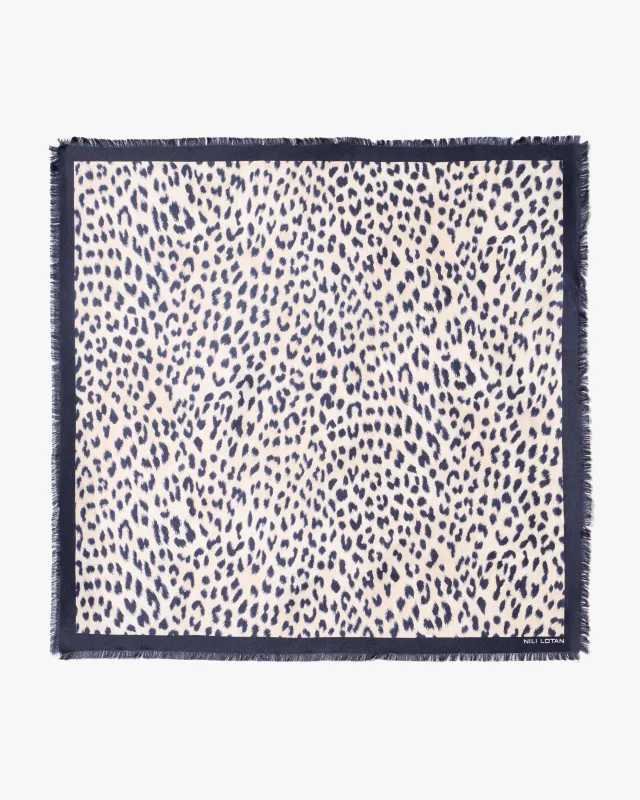 CHEETAH SILK TWILL SCARF made by Nili Lotan