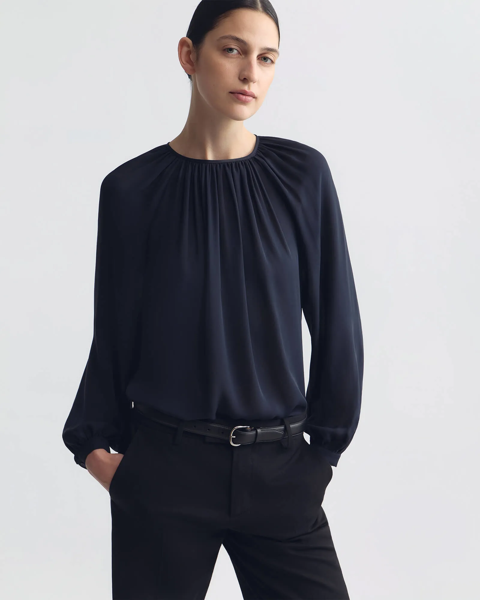 SAINT TROPEZ SILK BLOUSE sold by Nili Lotan product image thumbnail 3