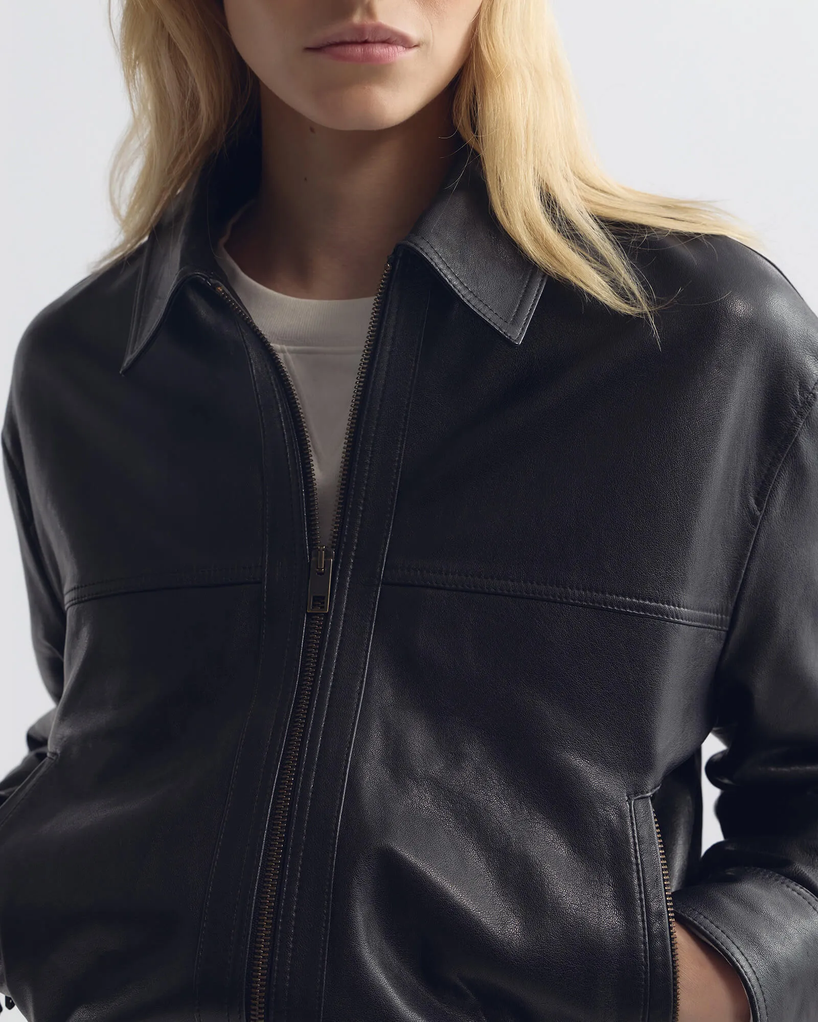 AIME LEATHER BOMBER JACKET sold by Nili Lotan product image thumbnail 3