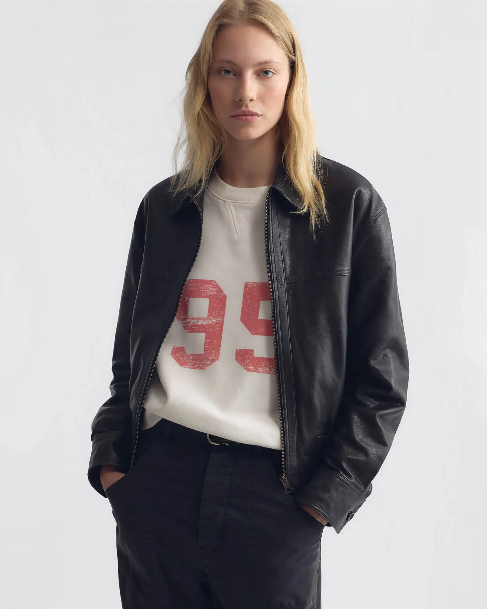 AIME LEATHER BOMBER JACKET sold by Nili Lotan product image thumbnail 2