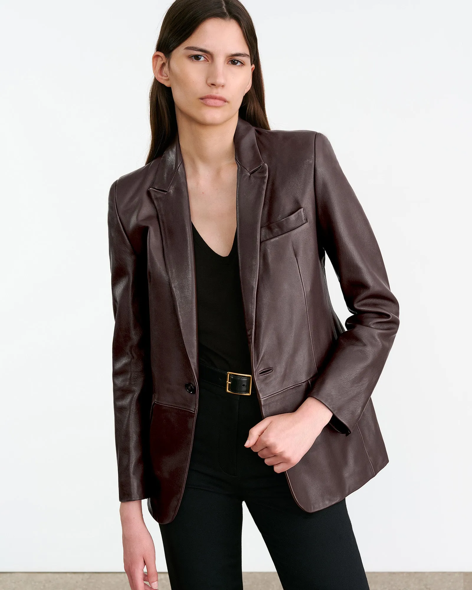 BELMONDE LEATHER TAILORED JACKET sold by Nili Lotan product image thumbnail 2