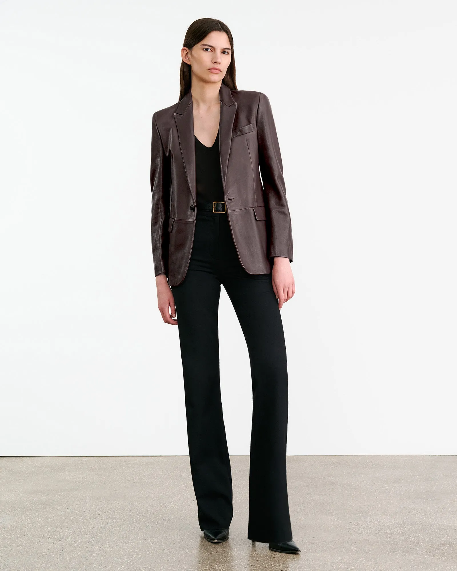 BELMONDE LEATHER TAILORED JACKET sold by Nili Lotan product image thumbnail 5