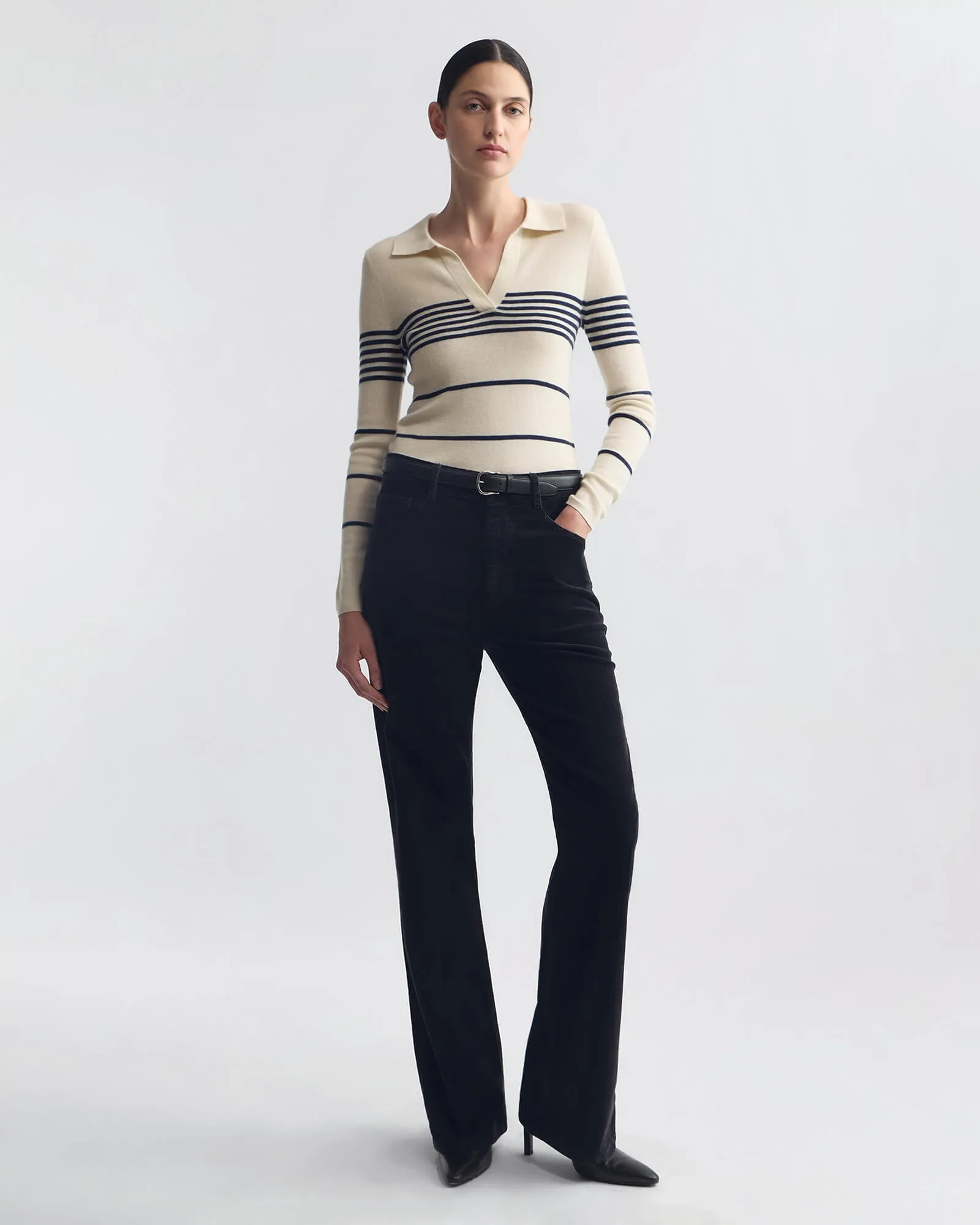 LUCILLE STRIPE CASHMERE POLO sold by Nili Lotan product image thumbnail 5