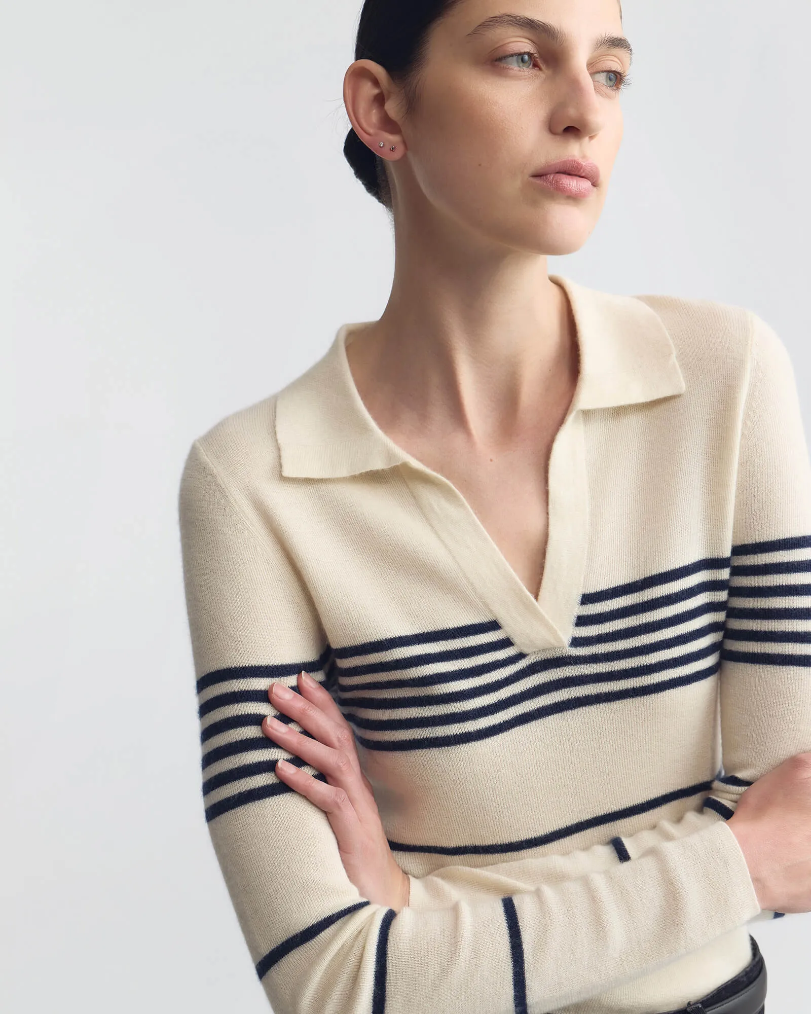 LUCILLE STRIPE CASHMERE POLO sold by Nili Lotan product image thumbnail 3