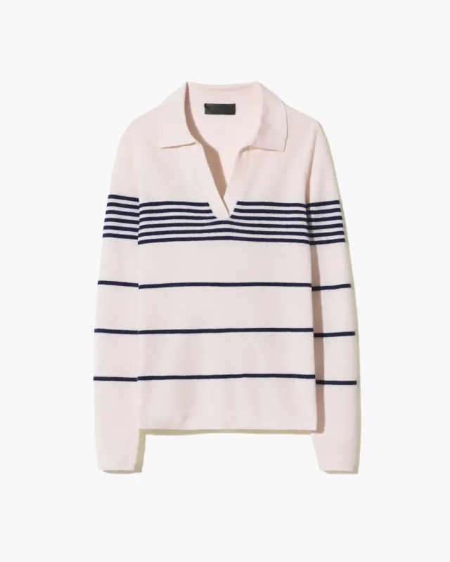 LUCILLE STRIPE CASHMERE POLO made by Nili Lotan