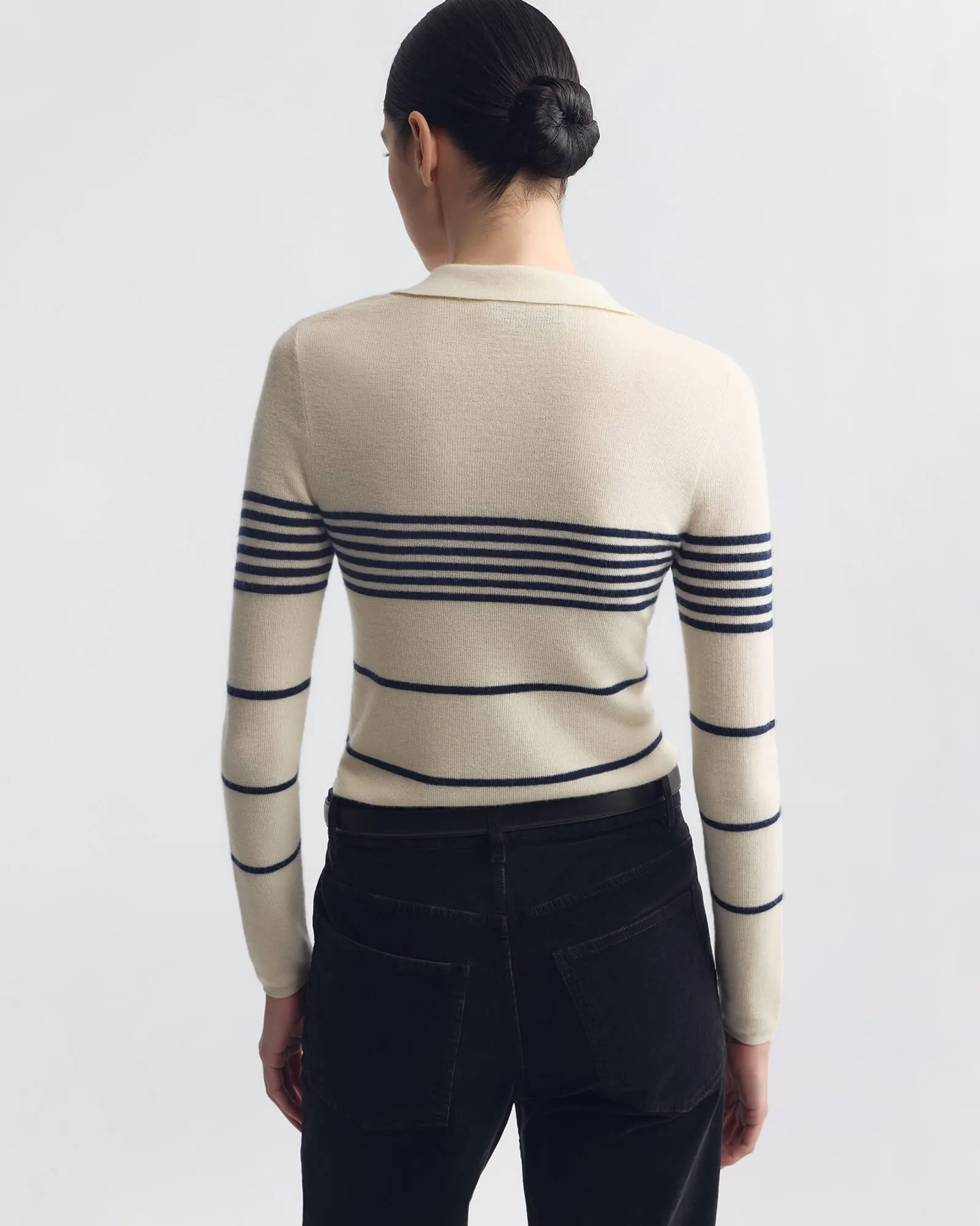 LUCILLE STRIPE CASHMERE POLO sold by Nili Lotan product image thumbnail 4