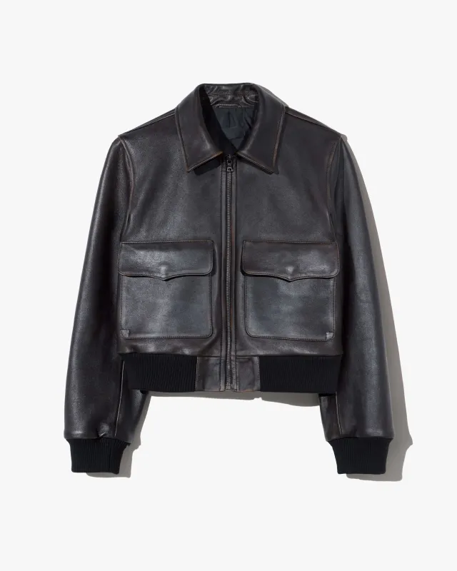 REDLEY LEATHER BOMBER JACKET made by Nili Lotan