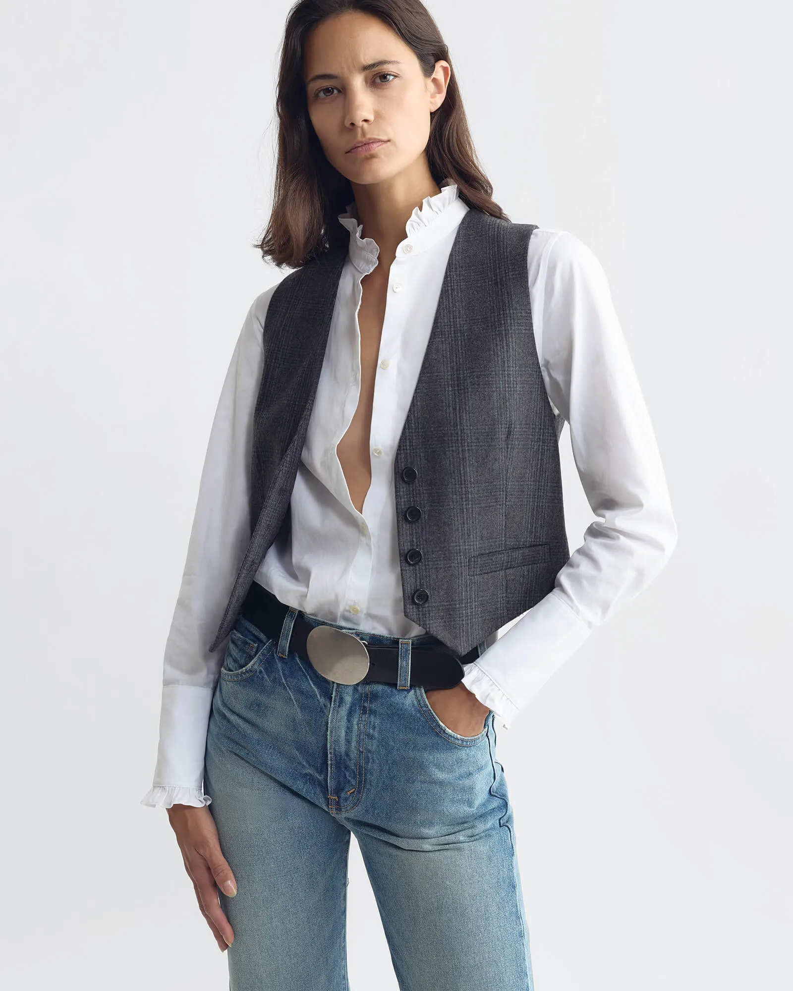 ISMAEL TAILORED VEST sold by Nili Lotan product image thumbnail 3