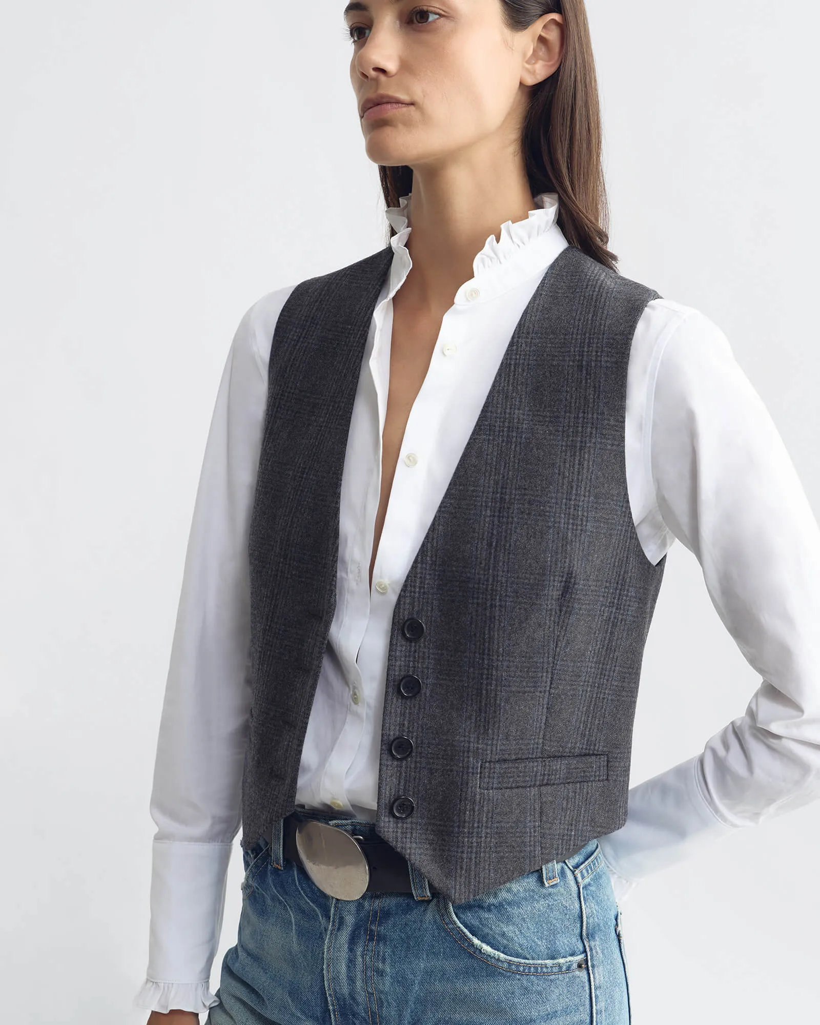 ISMAEL TAILORED VEST sold by Nili Lotan product image thumbnail 4